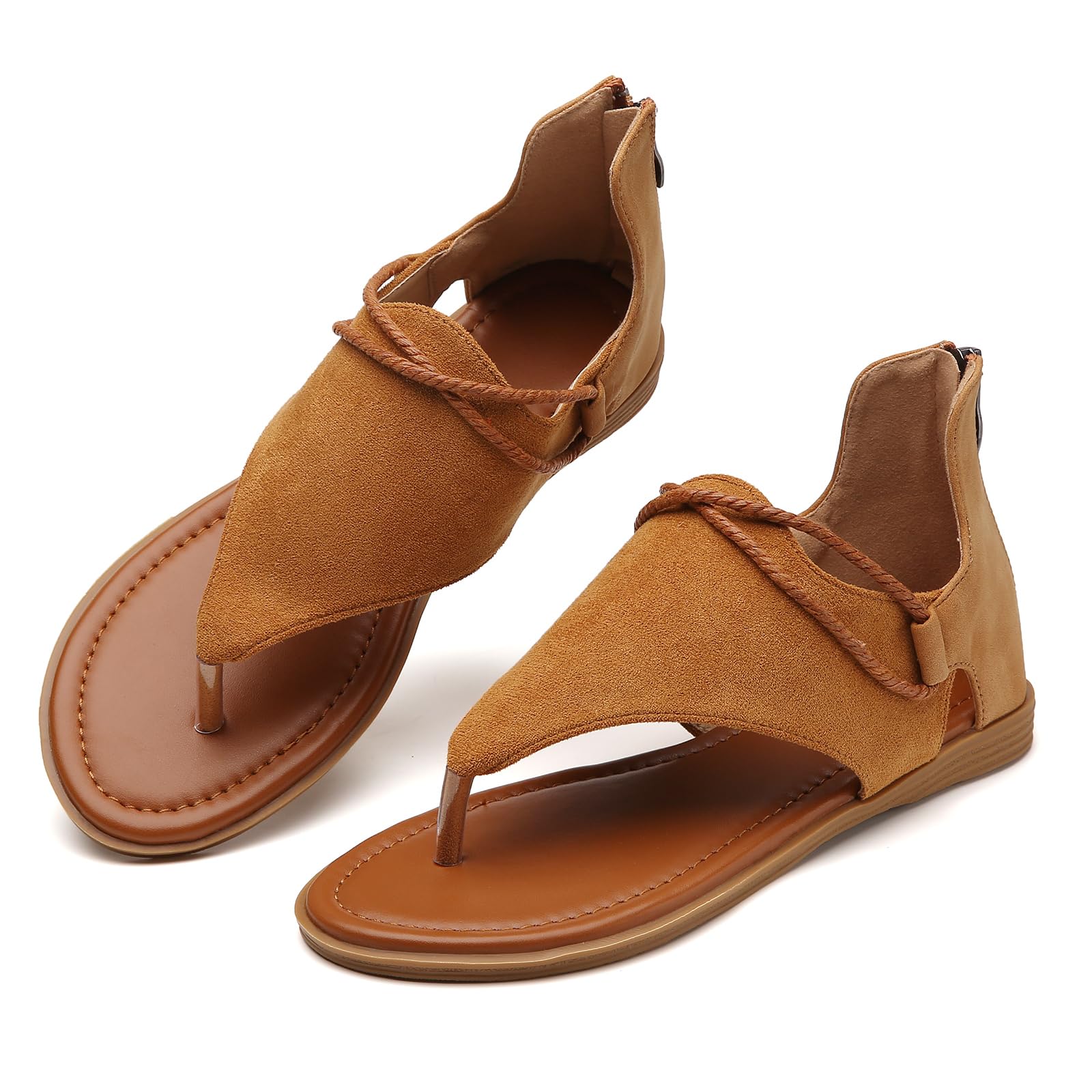 Tilocow Women's Posh Gladiator Sandals - Comfortable Flat Summer Sandals with Vintage Style | Perfect for Beach, Vacation, and Casual Outings
