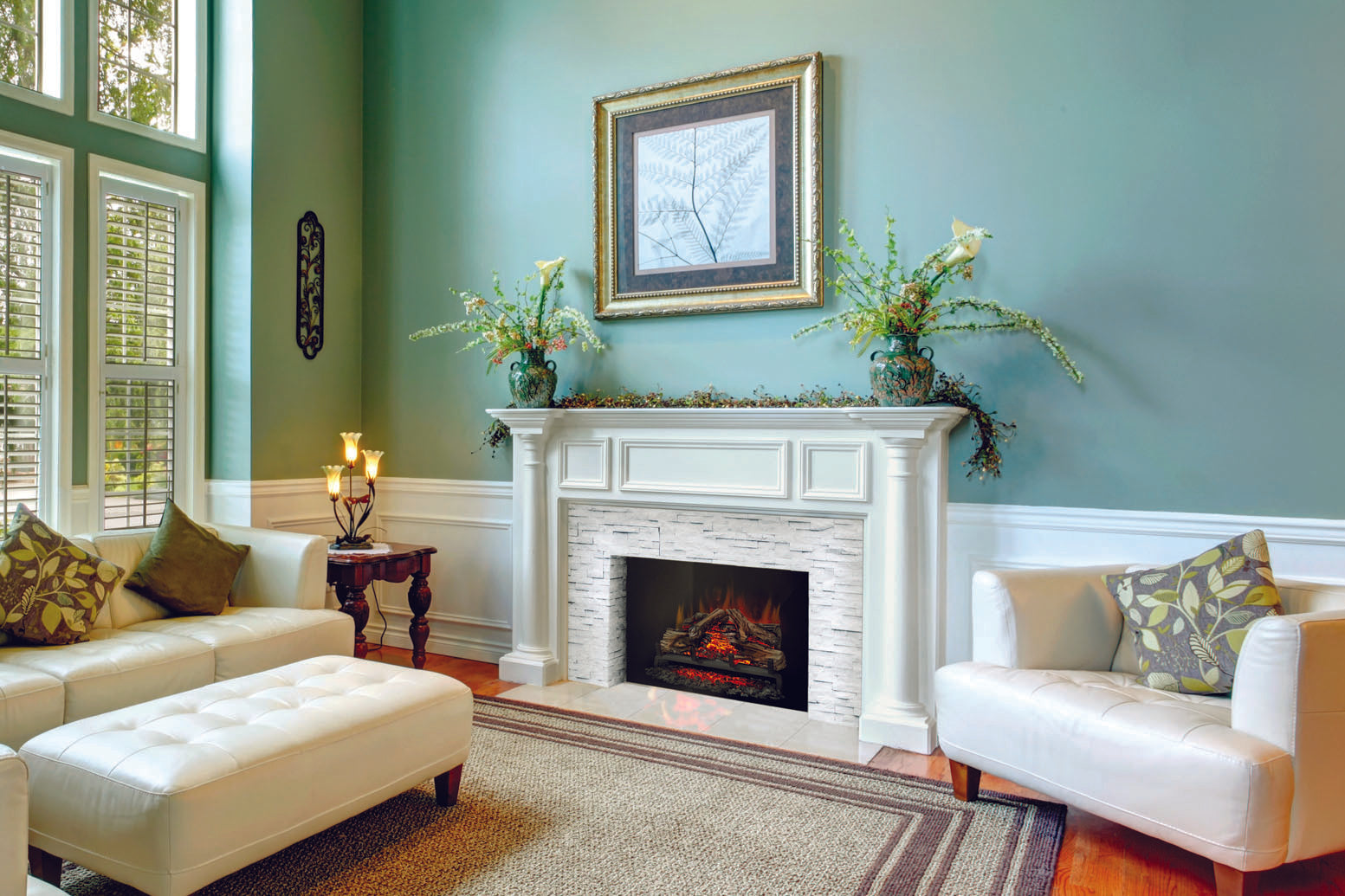 Napoleon Woodland 24 Inch Electric Fireplace Insert with Realistic Logs - Perfect for Living Rooms, Bedrooms & Home Decor