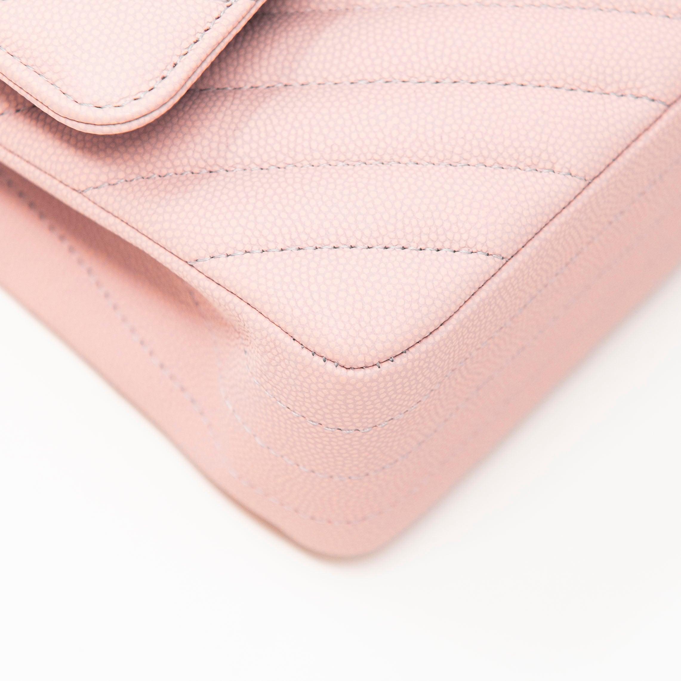 Chanel Pink Chevron Medium Classic Flap Bag - Luxury Quilted Leather Crossbody Purse for Women | Perfect for Date Night, Parties & Special Occasions