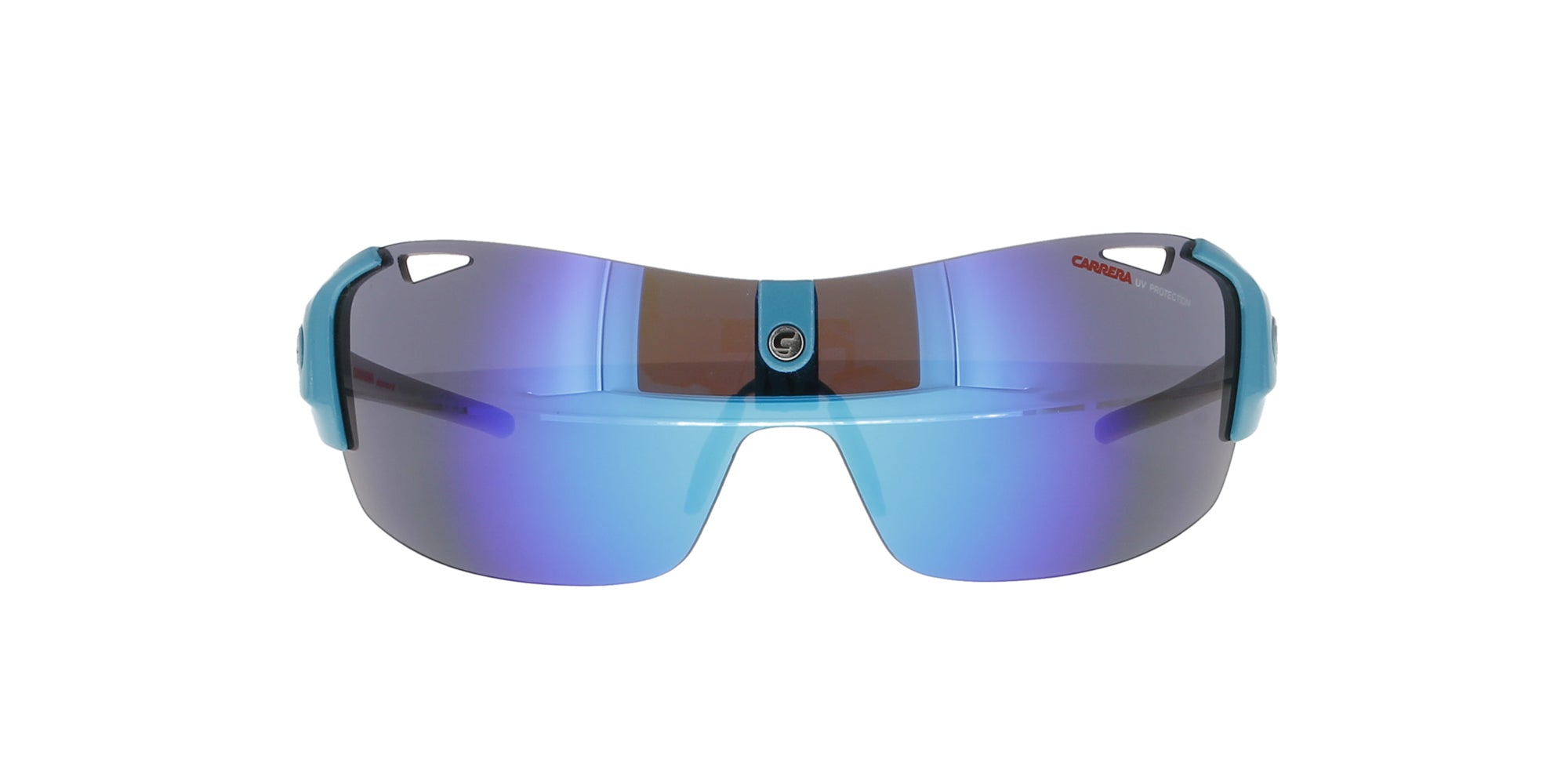 Blue Mirror Shield Rimless Carrera Sunglasses - UV Protection Polarized Sunglasses for Men & Women - Perfect for Driving, Beach & Outdoor Activities