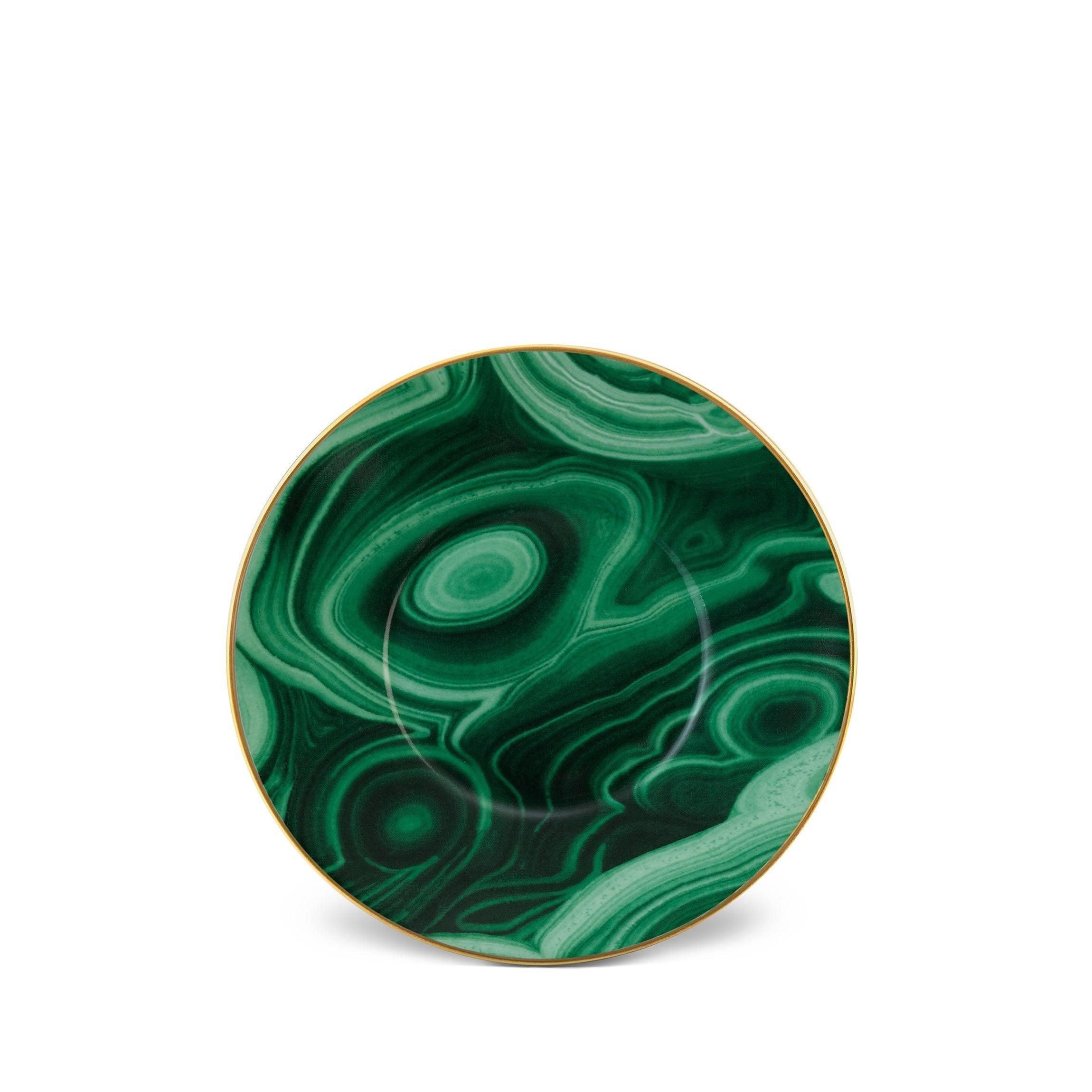 Natural Malachite Saucer Plate - Handcrafted Stoneware for Home Decor, Jewelry Display & Spiritual Healing | Perfect for Meditation, Gifts & Elegant Table Settings
