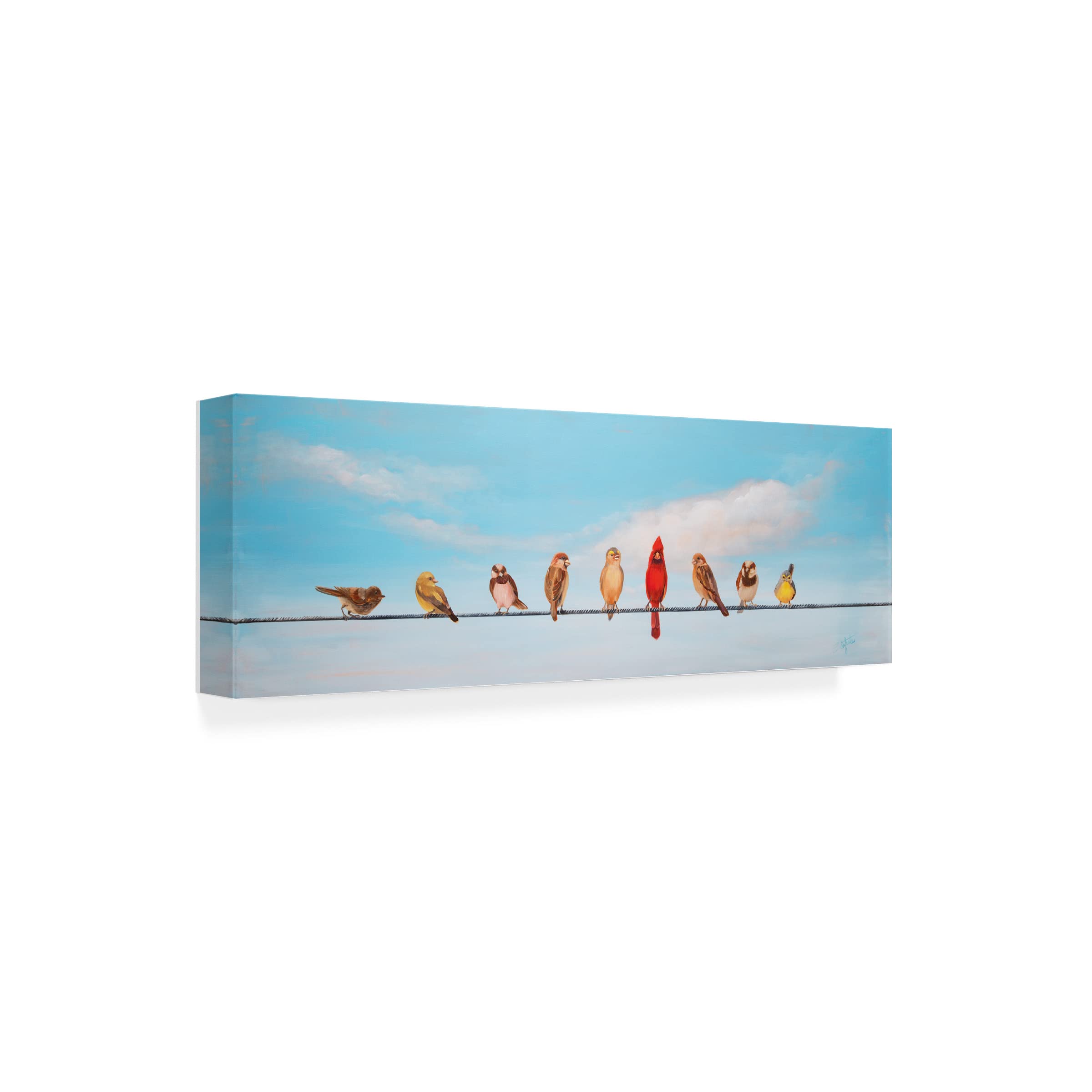 Sweet Birds On A Wire I Canvas Wall Art by Sandra Iafrate - Handmade Home Decor for Living Room, Bedroom & Office