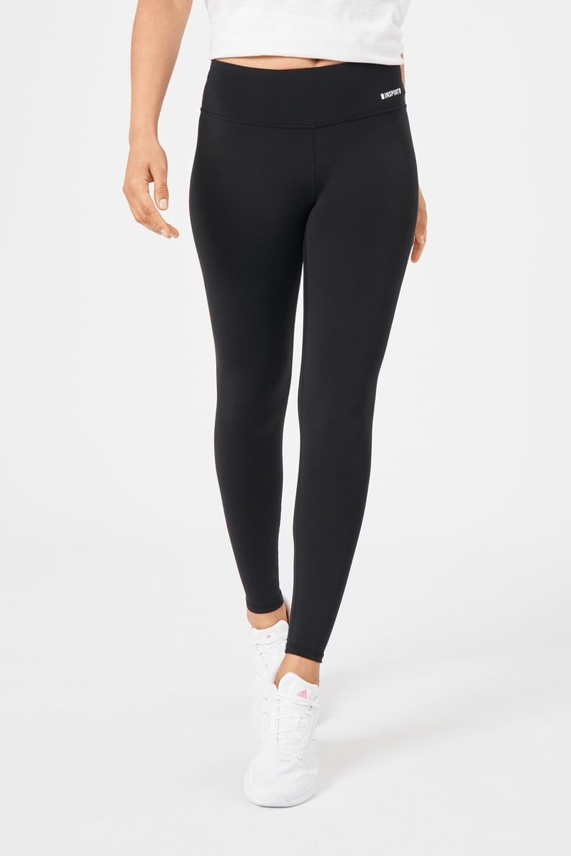 INSPORT Women's Hold Me Tight High-Waisted Full-Length Black Yoga Tights - Perfect for Workouts, Running, and Everyday Comfort