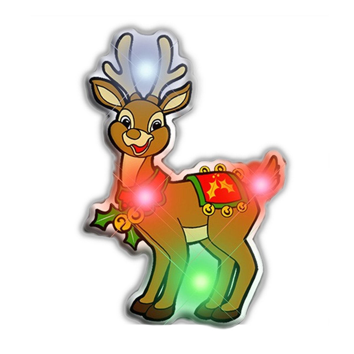 Blinkee Rudolph The Reindeer LED Flashing Light Pin - Christmas Party Accessories for Costumes, Festive Events & Holiday Celebrations