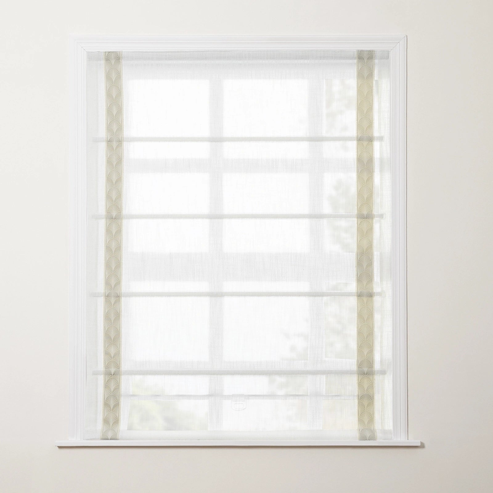 Custom Roman Shades with Trim Border - Cordless Window Coverings for Living Room, Bedroom & Office - Light Filtering & Privacy