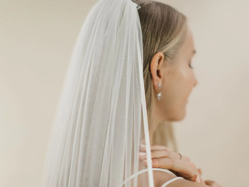 Elegant Snapdragon Single Tier Chapel Length Wedding Veil by Rainbow Club - Perfect for Bridal Ceremonies, Photos & Romantic Occasions