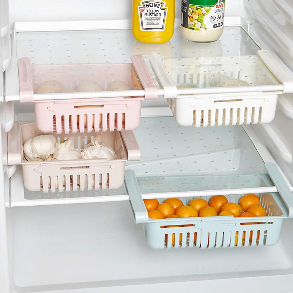 Yu2d Kitchen Storage Shelf - Refrigerator Drawer Organizer for Plates, Food Containers & Home Organization | Perfect for Pantry, Fridge & Cabinet Storage Solutions