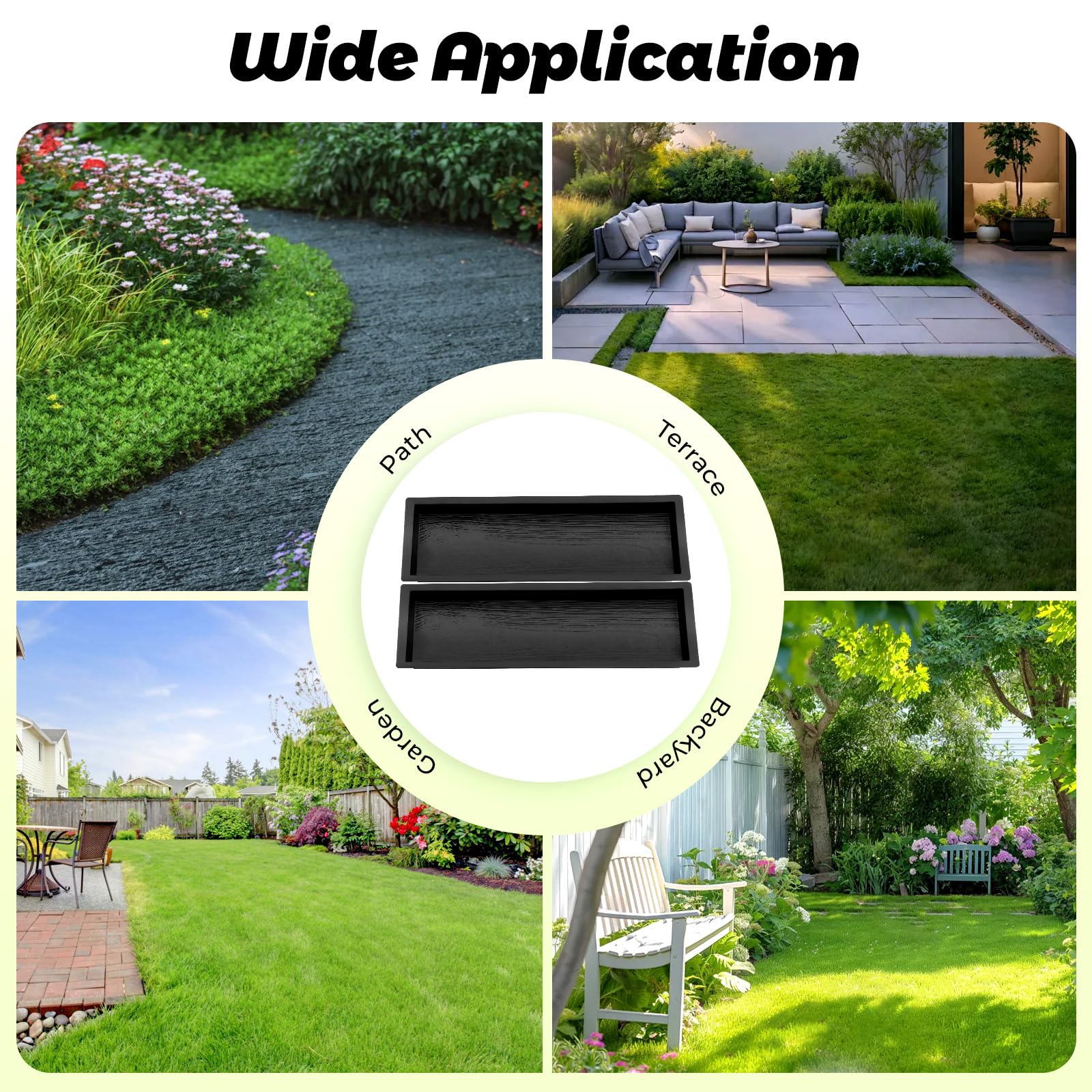2 Pack DIY Concrete Stepping Stone Molds - Cement Paver Molds for Garden Walkway & Pathway - Reusable Garden Decor Molds for Outdoor Landscaping Projects (Perfect for Patios, Driveways & Backyard Decor)