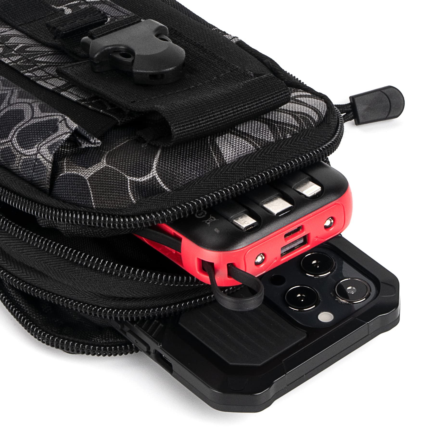 IronSeals Tactical MOLLE Pouch - Compact Utility Waist Bag & Phone Holster for iPhone 15 Pro Max/15 Pro/14 Plus/14 Pro Max/14/13 Pro Max/13 Pro/12 Pro Max/11 Pro Max (4.7
