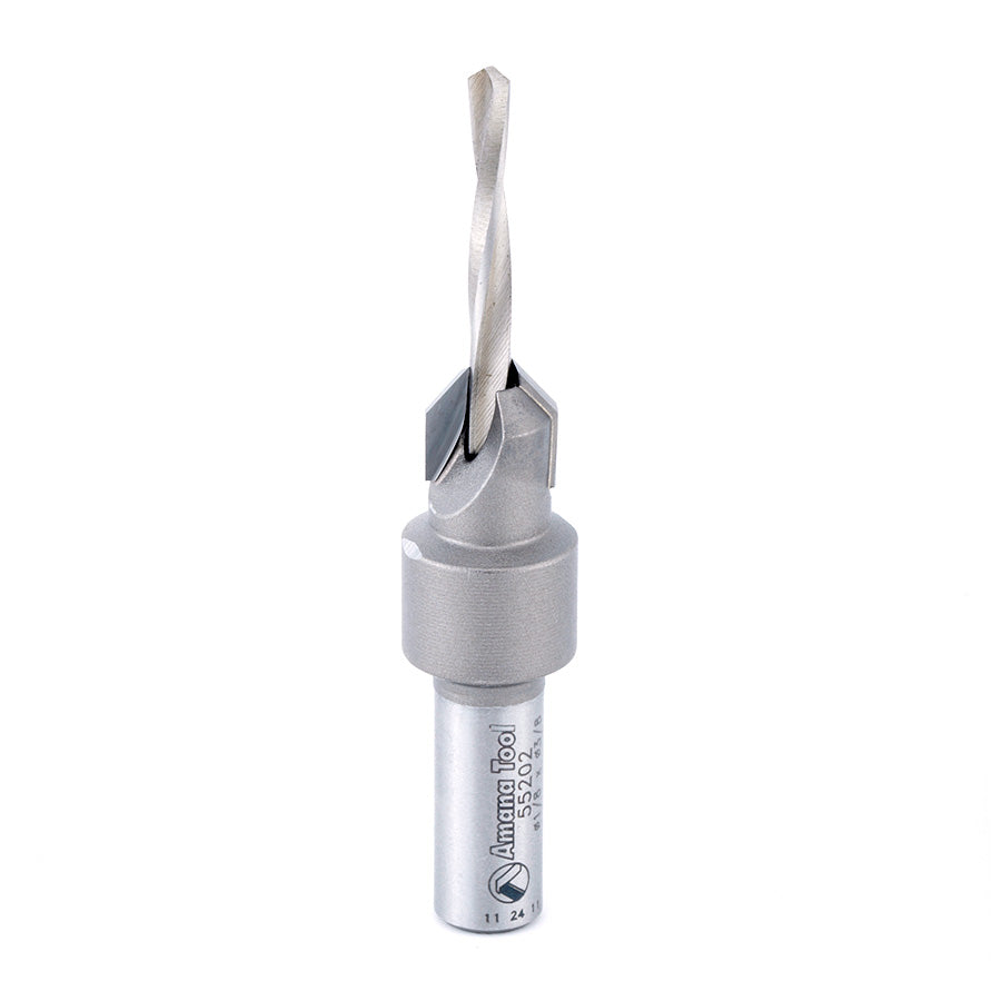 Amana 55202 Carbide Counter Sink Router Bit - High Speed Steel Woodworking Tool for Smooth Drilling & Chamfering - Perfect for Cabinet Making, Furniture Repair, and DIY Projects