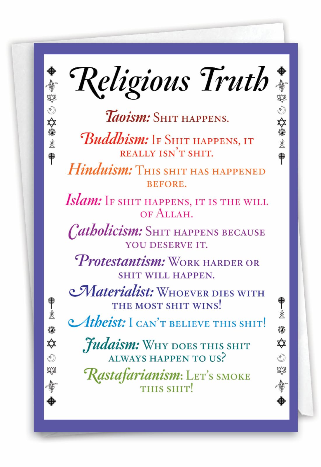 Funny Happy Birthday Card with Envelope - Colorful Humorous Greeting Card for Friends & Family - Religious Truth 0757 - Perfect for Birthdays, Anniversaries & Special Occasions