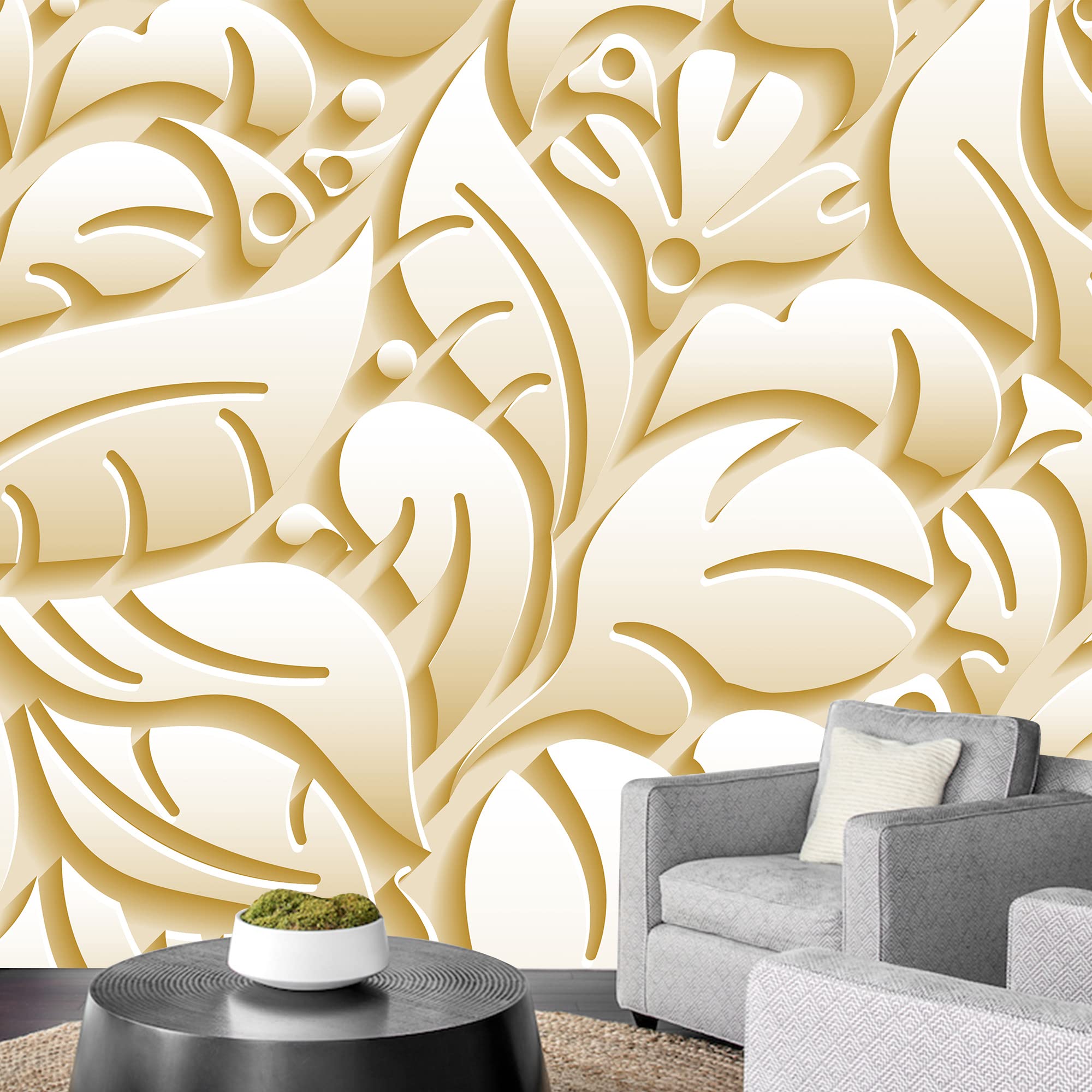3D Floral Wall Murals for Bedroom - Removable Peel and Stick Wallpaper (66x96 inches) - Beautiful Flower Pattern Decals for Home Decor, Living Room & Nursery