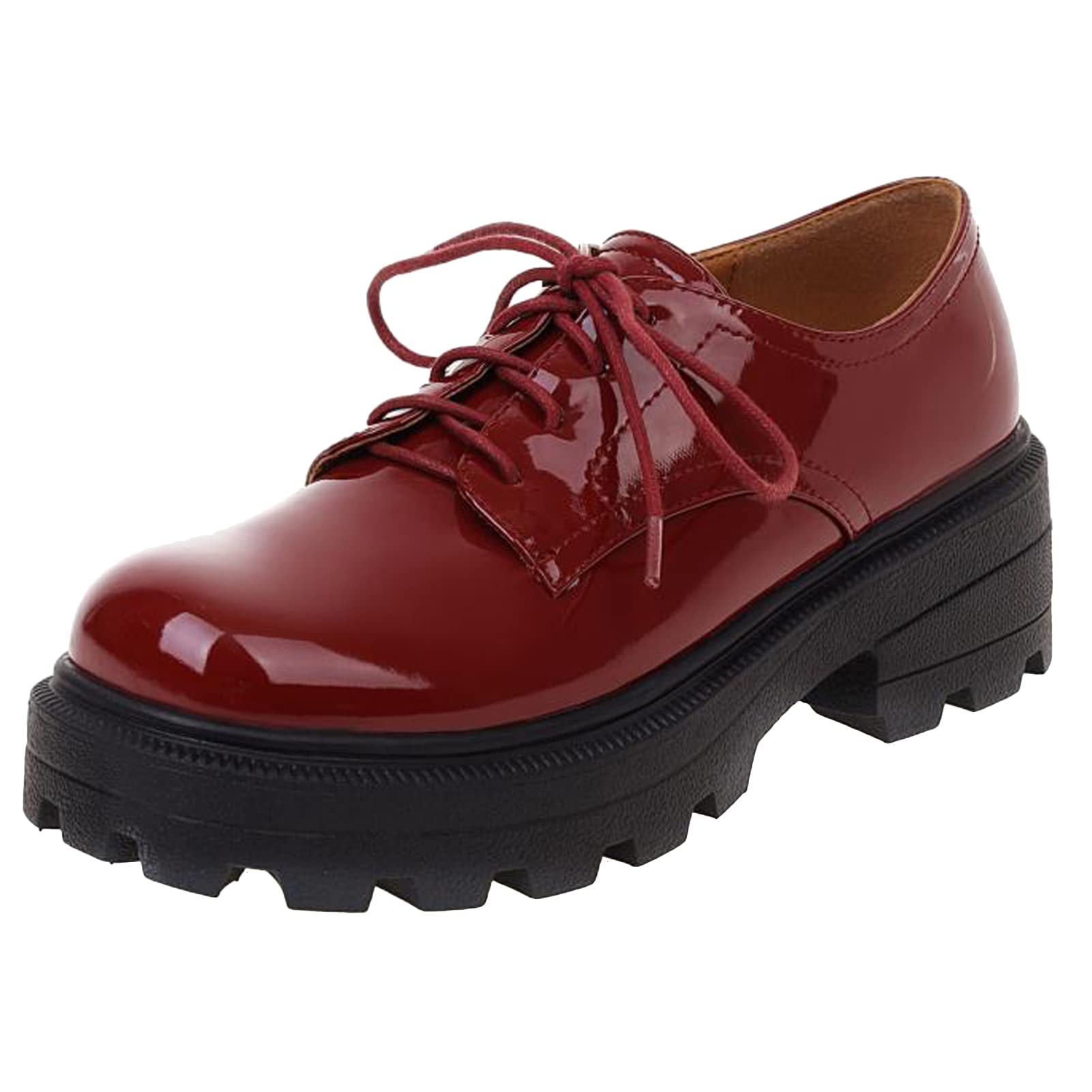 XIEDA Women's Platform Oxford Shoes - Chunky Heel Lace Up Boots for Women | Comfortable & Stylish for Office, Party & Daily Wear