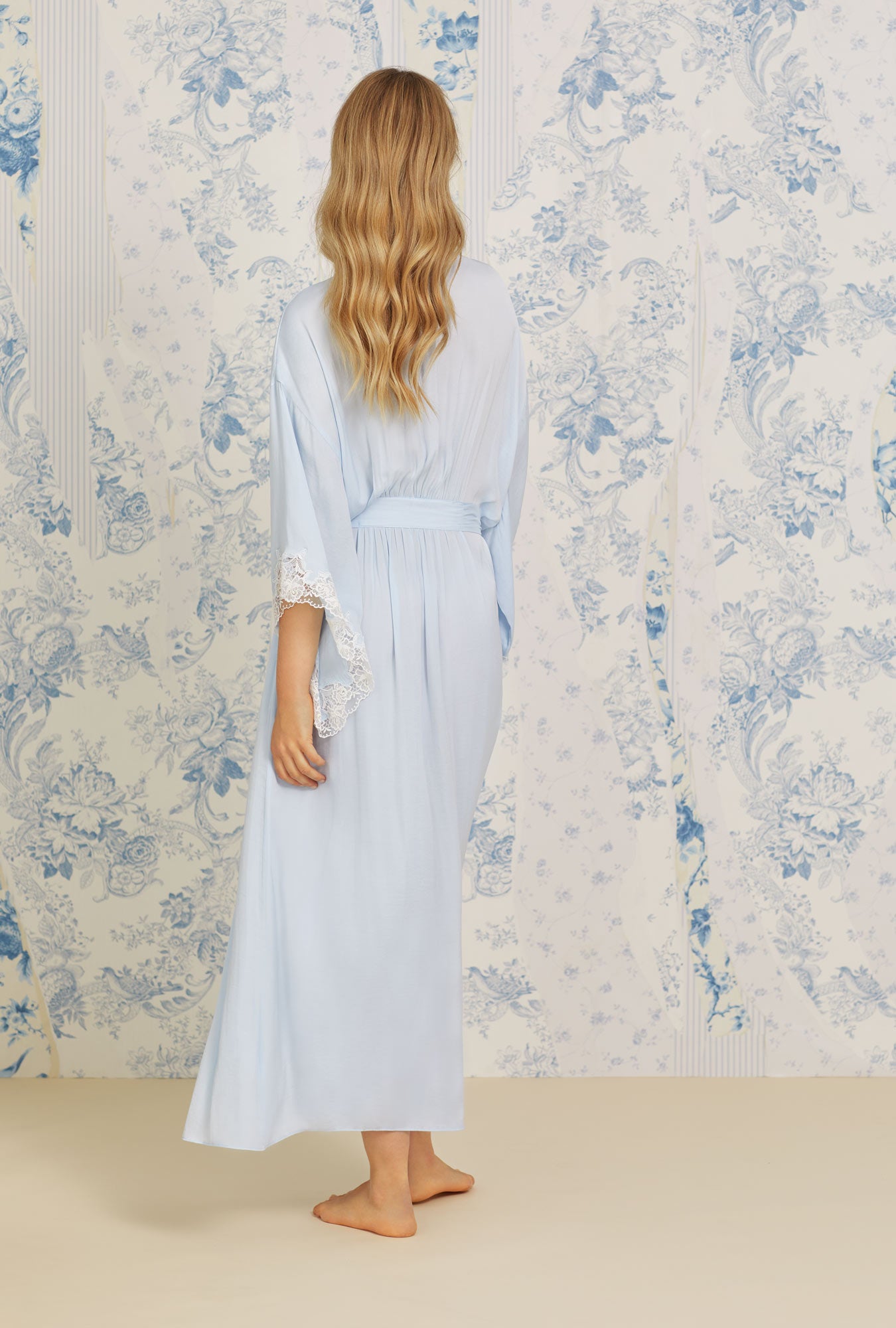 Luxury Santorini Satin Wrap Robe for Women - Soft Bathrobe with Belt - Perfect for Spa, Bridal Shower & Hotel Relaxation