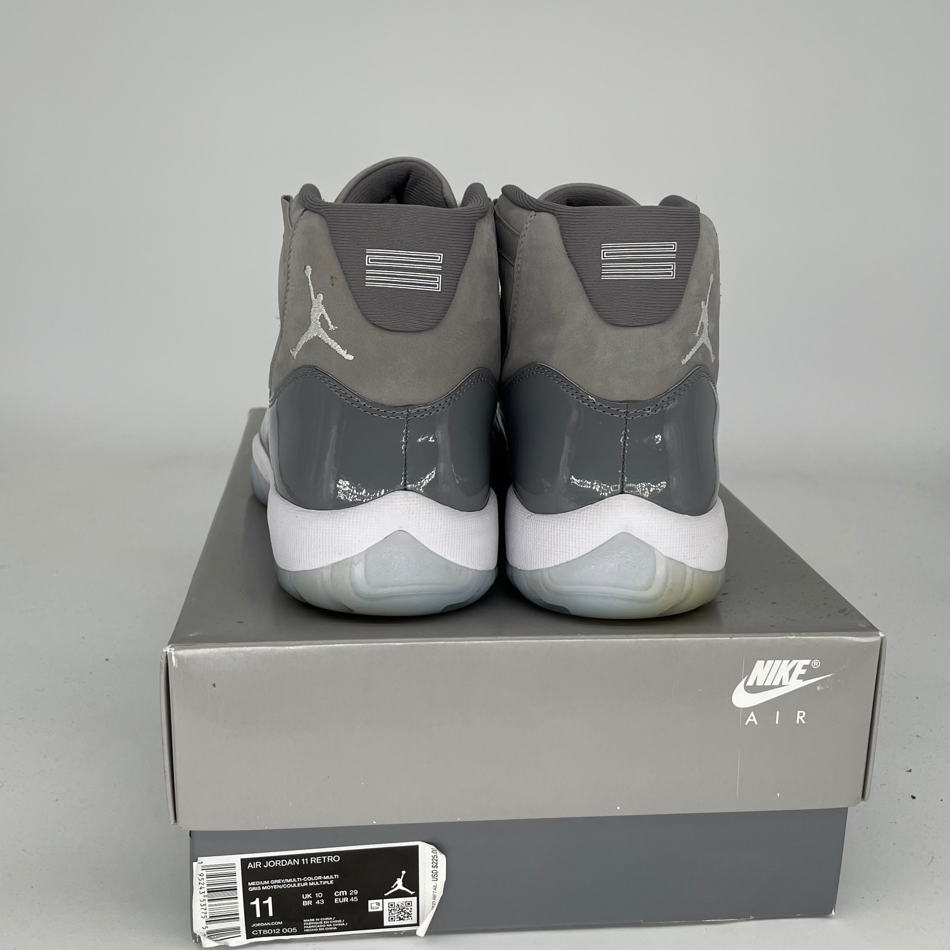 AIR JORDAN 11 Retro Cool Grey Men's Basketball Shoes Size 11 - CT8012-005 | High-Top Sneakers for Casual Wear & Sports Performance