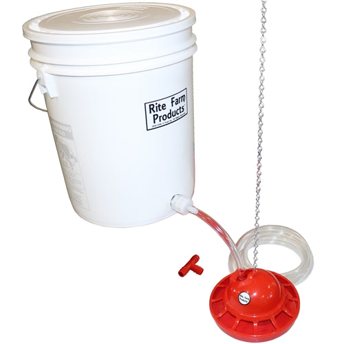 Rite Farm 5 Gallon Automatic Chicken Waterer Kit - Poultry Drinker with Nipple for Coop, Hens, Ducks - Ideal for Backyard Farming & Livestock Hydration