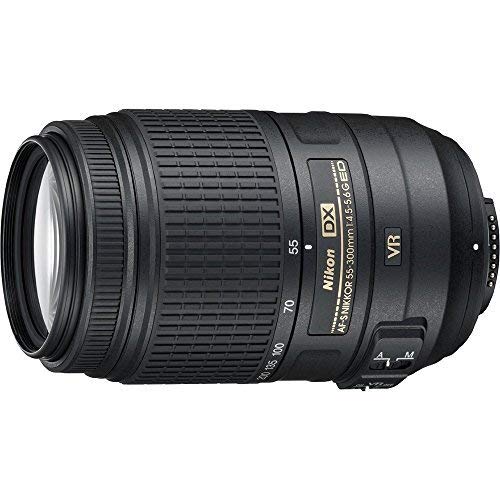 Nikon AF-S DX NIKKOR 55-300mm f/4.5-5.6G ED VR Zoom Lens with Auto Focus for Nikon DSLR Cameras - International Version (Renewed/Refurbished) - Perfect for Wildlife, Sports & Travel Photography