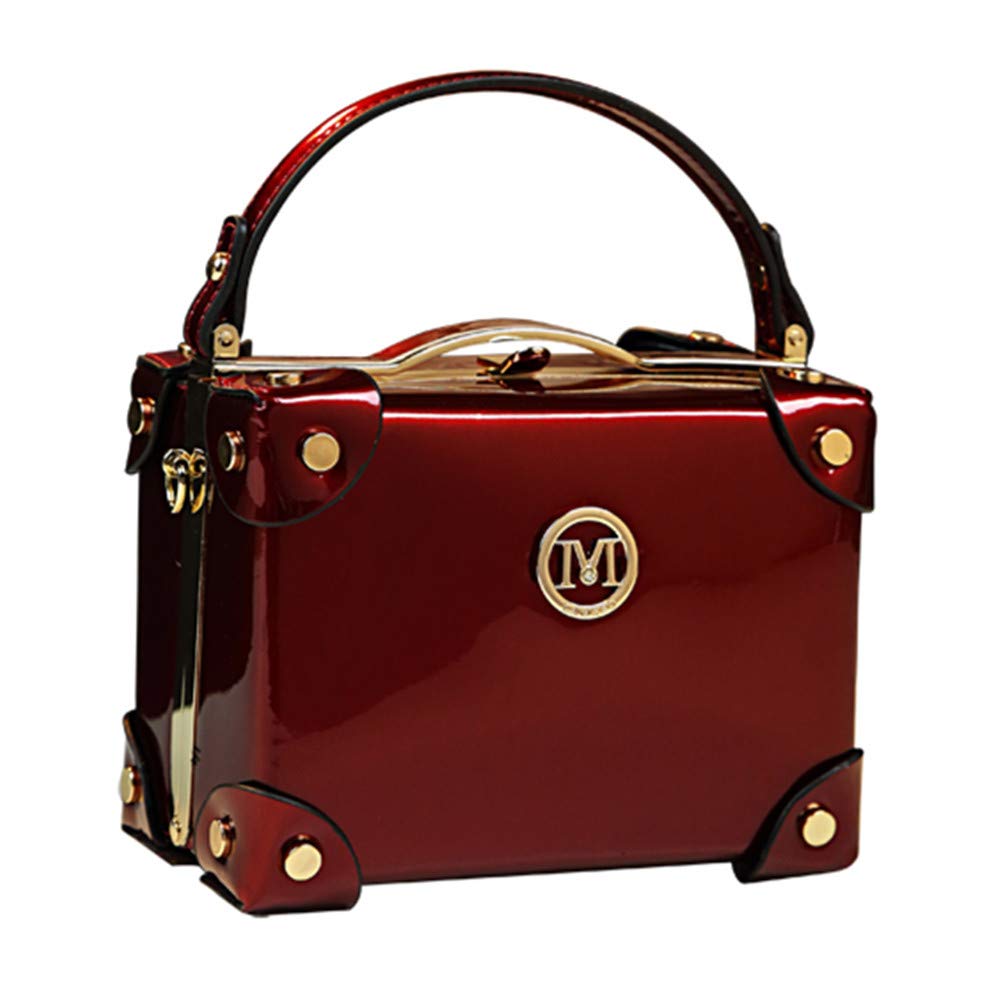 Stylish Women's Leather Top Handle Satchel Handbag - Small Square Box Evening Purse for Shoulder & Crossbody Wear | Perfect for Parties, Work & Date Night