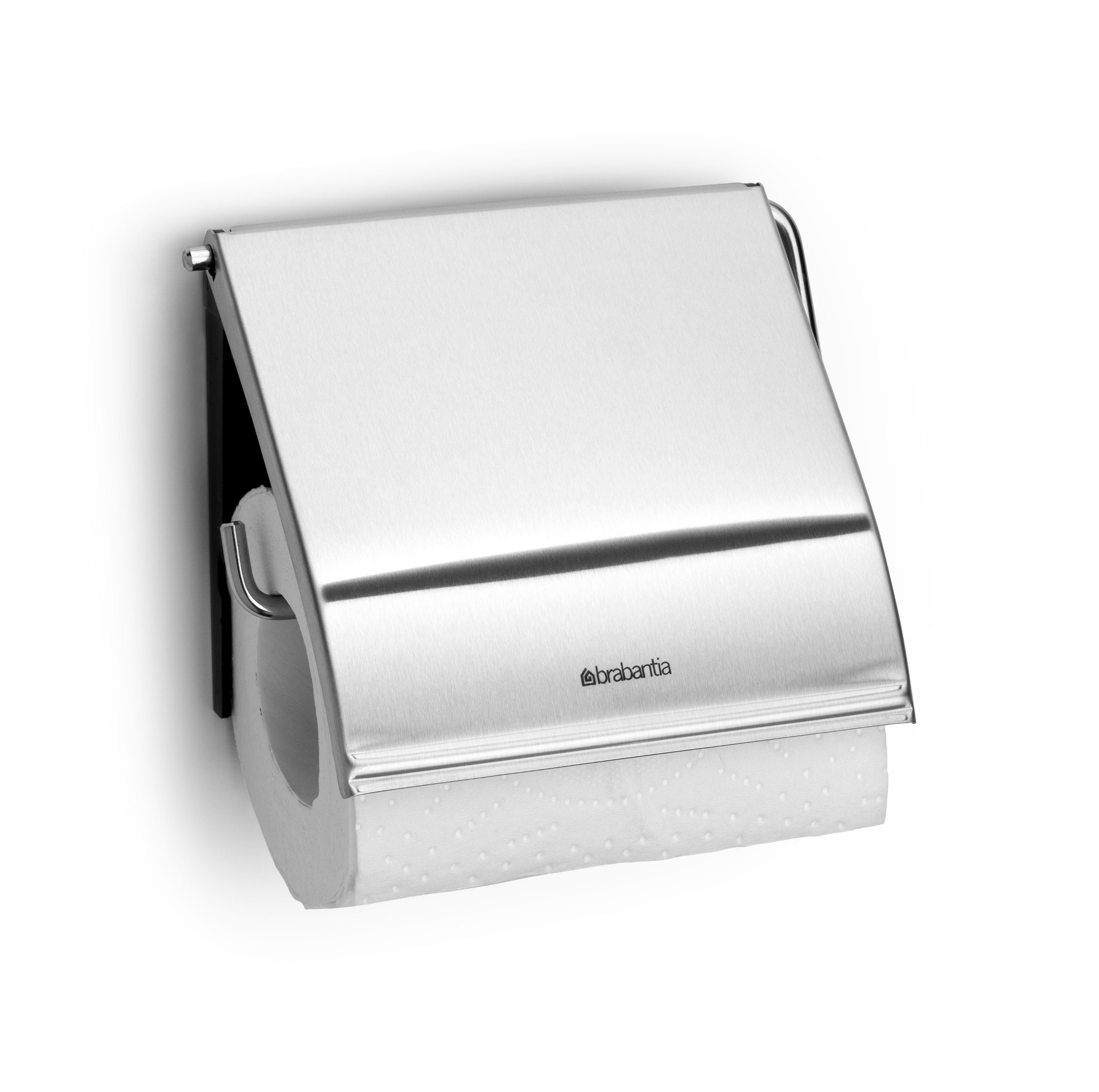 Brabantia Renew Toilet Paper Holder - Left & Right Handed, No-Drill or Drill Installation, Rust-Free Steel Bathroom Tissue Dispenser - Perfect for Modern Homes & Apartments