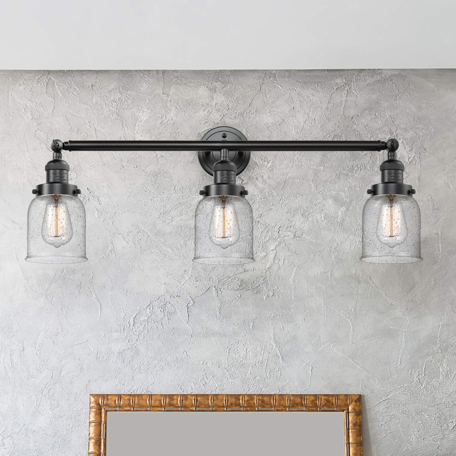 Innovations 205-BK-S-G53 3-Light Adjustable Bathroom Vanity Light Fixture in Matte Black - Perfect for Modern Bathroom, Powder Room & Spa Decor