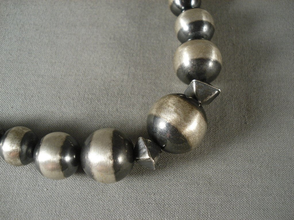Authentic Vintage Navajo Native American Silver Tube Necklace - Handcrafted Sterling Silver Jewelry for Women, Perfect for Boho Fashion, Festivals & Cultural Events