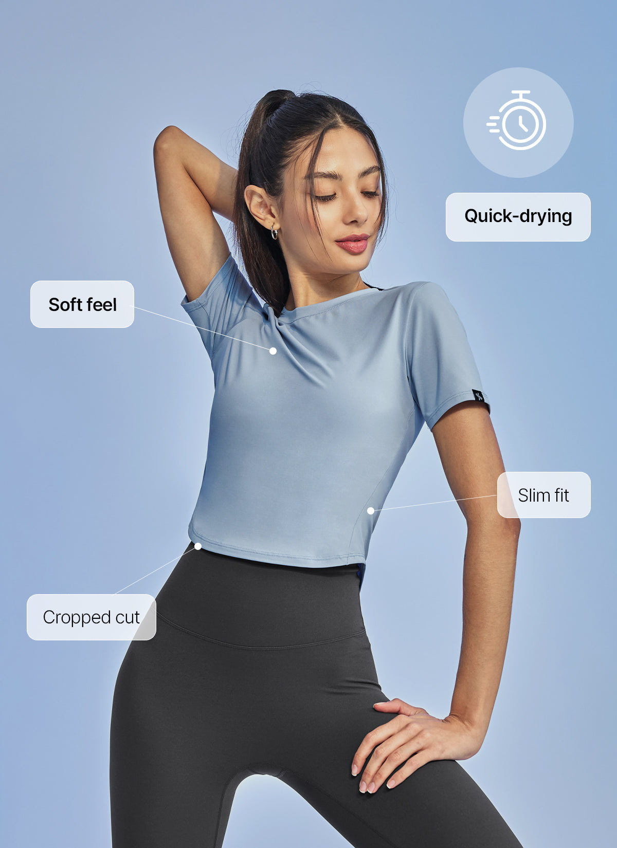 Stylish Ice Feather Crop Top Short Sleeve Shirt - Summer Fashion, Casual Wear, Beach Outfit, Party Clothes for Women
