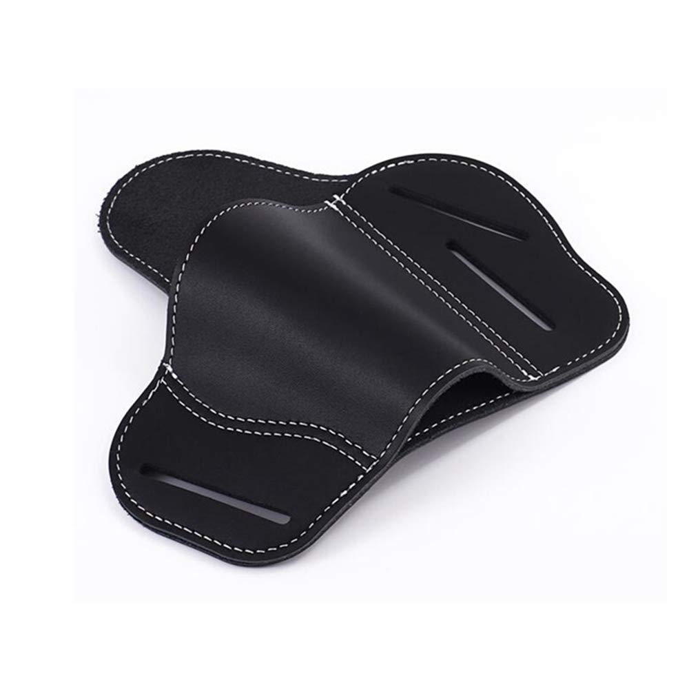 HWZ Universal Leather Handgun Holster - 3 Slot Pancake Style Belt Holster for Concealed Carry | Perfect for Police, Security & Outdoor Activities