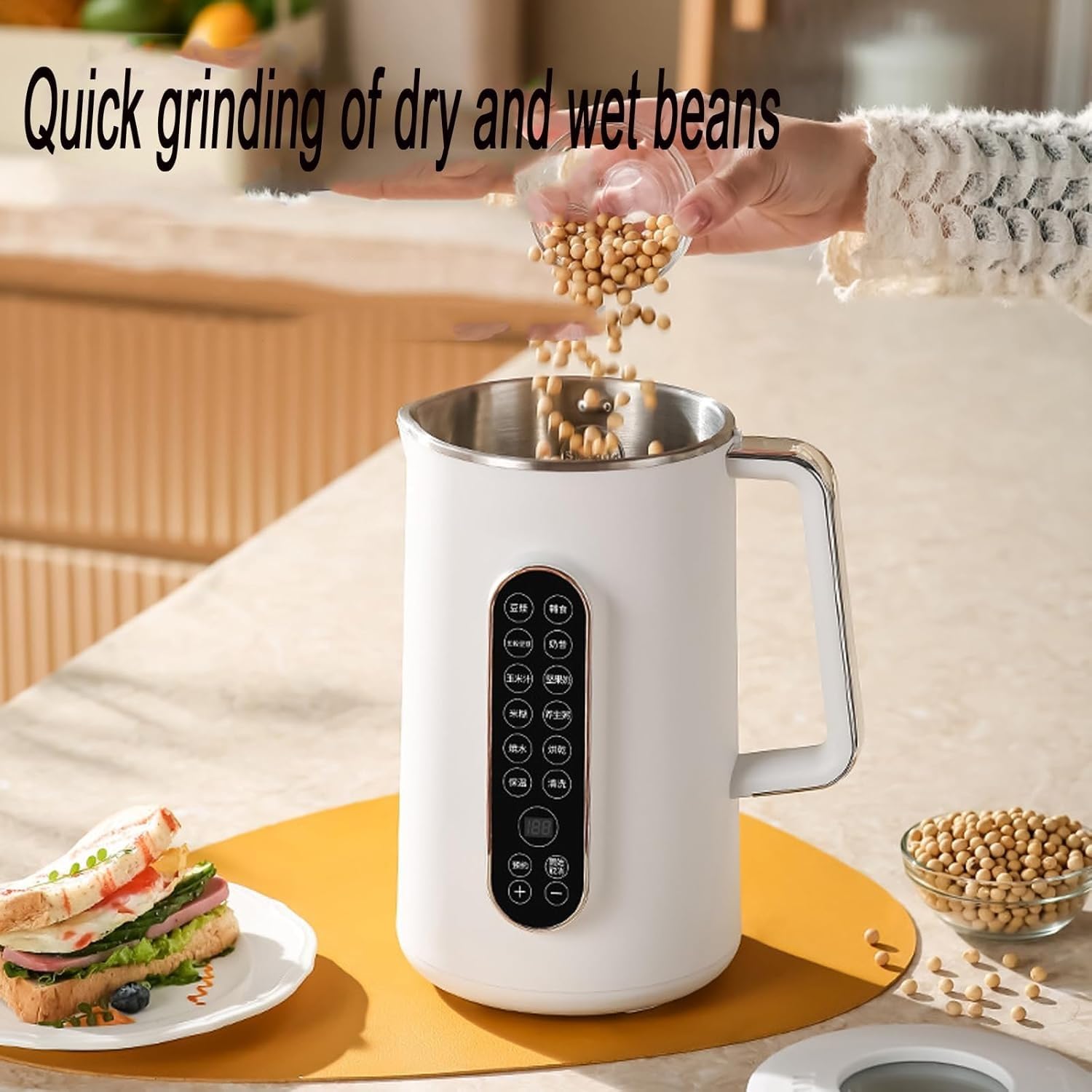 Best Mylk Machine - 8-in-1 Automatic Nut Milk Maker for Almond, Soy, Oat Milk (33oz Capacity) - No Straining Plant Milk Blender - Perfect for Vegan, Keto & Healthy Lifestyles - Great for Smoothies, Coffee Creamer & Homemade Dairy Alternatives (White)