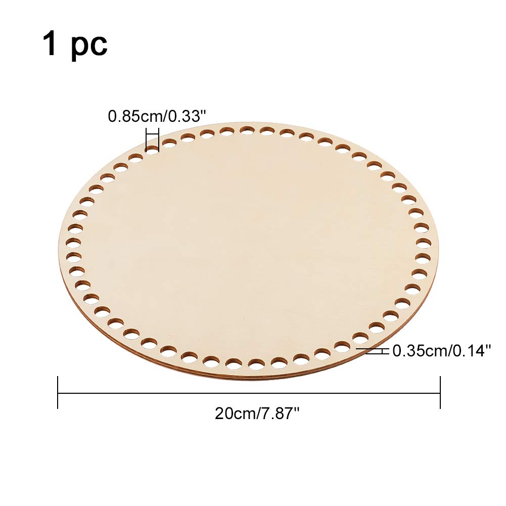 Natural Wooden Basket Base - 7.8 Inch Round Solid Crochet Basket Bottom for DIY Weaving, Craft Supplies & Home Decor | Perfect for Macrame, Yarn Crafts, Farmhouse Decor & Gift Making (Burlywood)