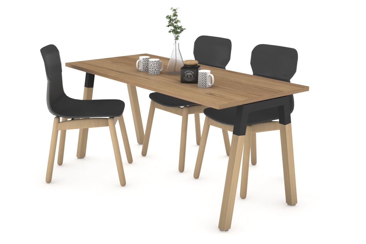 Premium Solid Wood Quadro A Legs Table with Cross Beam - 1400L x 700W - Sturdy Dining Table for Home, Restaurant, or Office Use