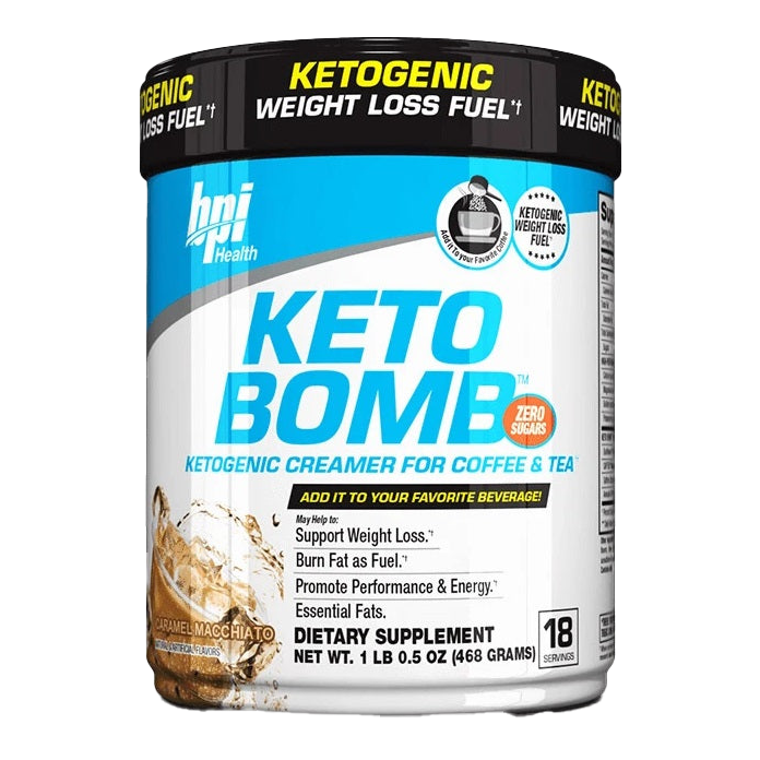 BPI Sports Keto Bomb Caramel Macchiato 16.5oz (468g) - Low Carb Ketogenic Energy Drink Powder for Weight Loss & Focus - Perfect for Pre-Workout or Morning Boost