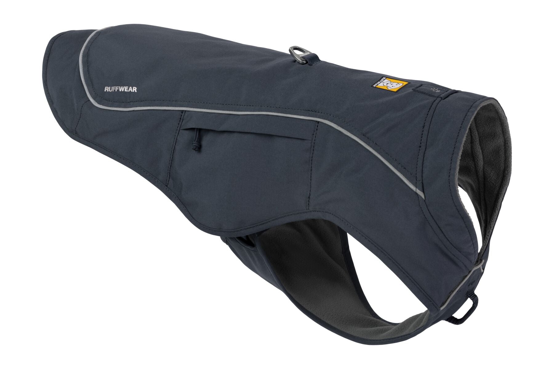 Ruffwear 2-in-1 Overcoat with Built-in Chest Harness in Basalt Gray - Waterproof Dog Jacket for Hiking & Winter Outdoor Adventures