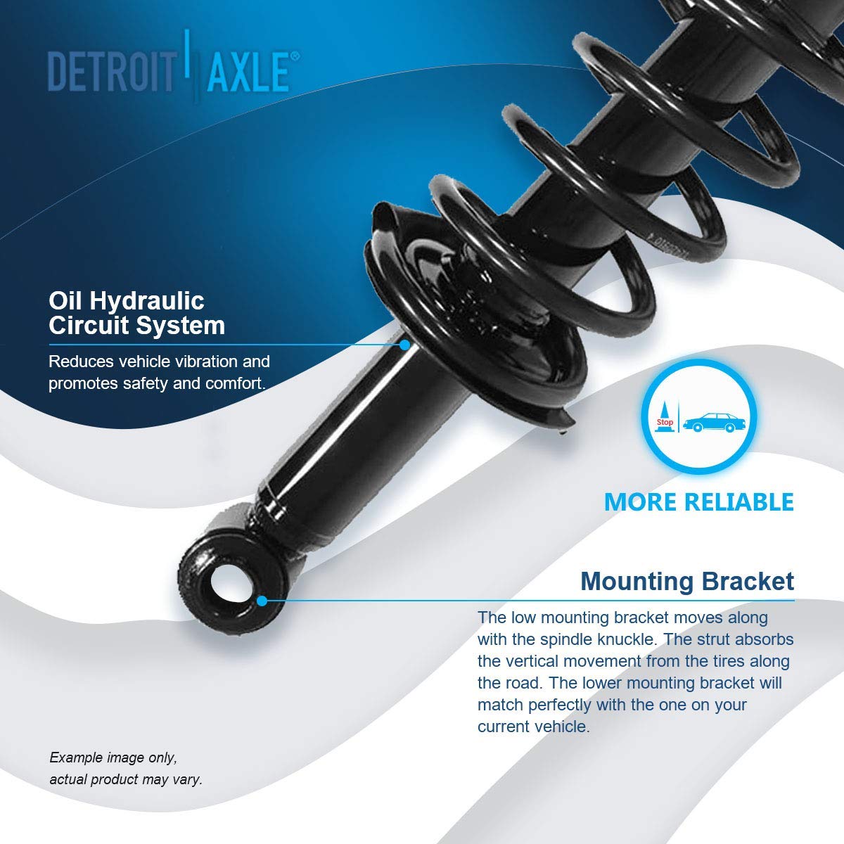 Detroit Axle Complete Strut Assembly Kit for 2000-2005 Hyundai Sonata & Kia Optima Magentis - 4 Struts with Coil Springs & Sway Bar Links - Front & Rear Suspension Replacement - Perfect for Smooth Ride & Enhanced Vehicle Stability on Roads