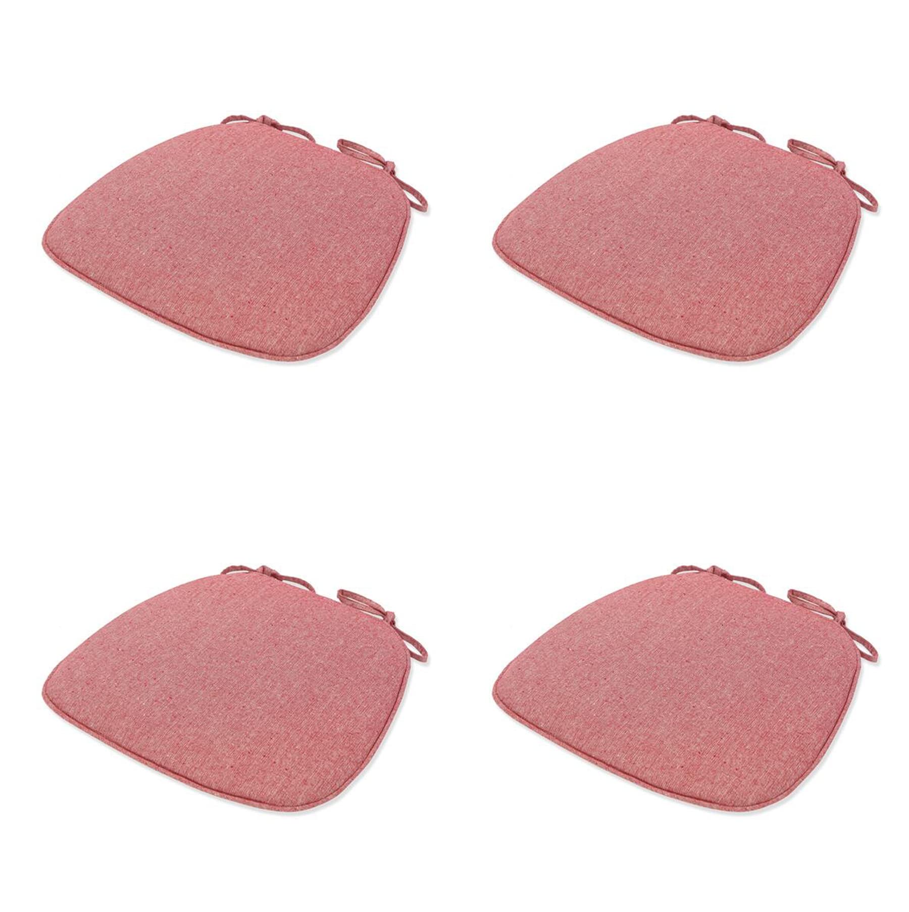 OLAMASA 4-Pack Non-Slip U-Shaped Chair Cushions with Ties - Thick Seat Pads for Dining Chairs, Kitchen, Living Room, Office & Outdoor Patio - Washable Red Cushions for Comfort & Home Decor