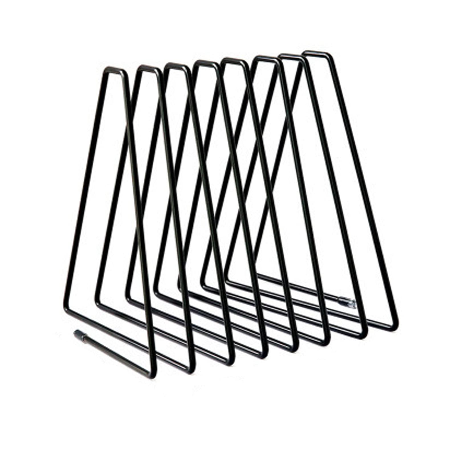 7-Slot Adjustable Metal Wire Book Organizer - Triangle Desktop Magazine File Holder for Home & Office - Black - Perfect for Books, Files, and Decorative Display