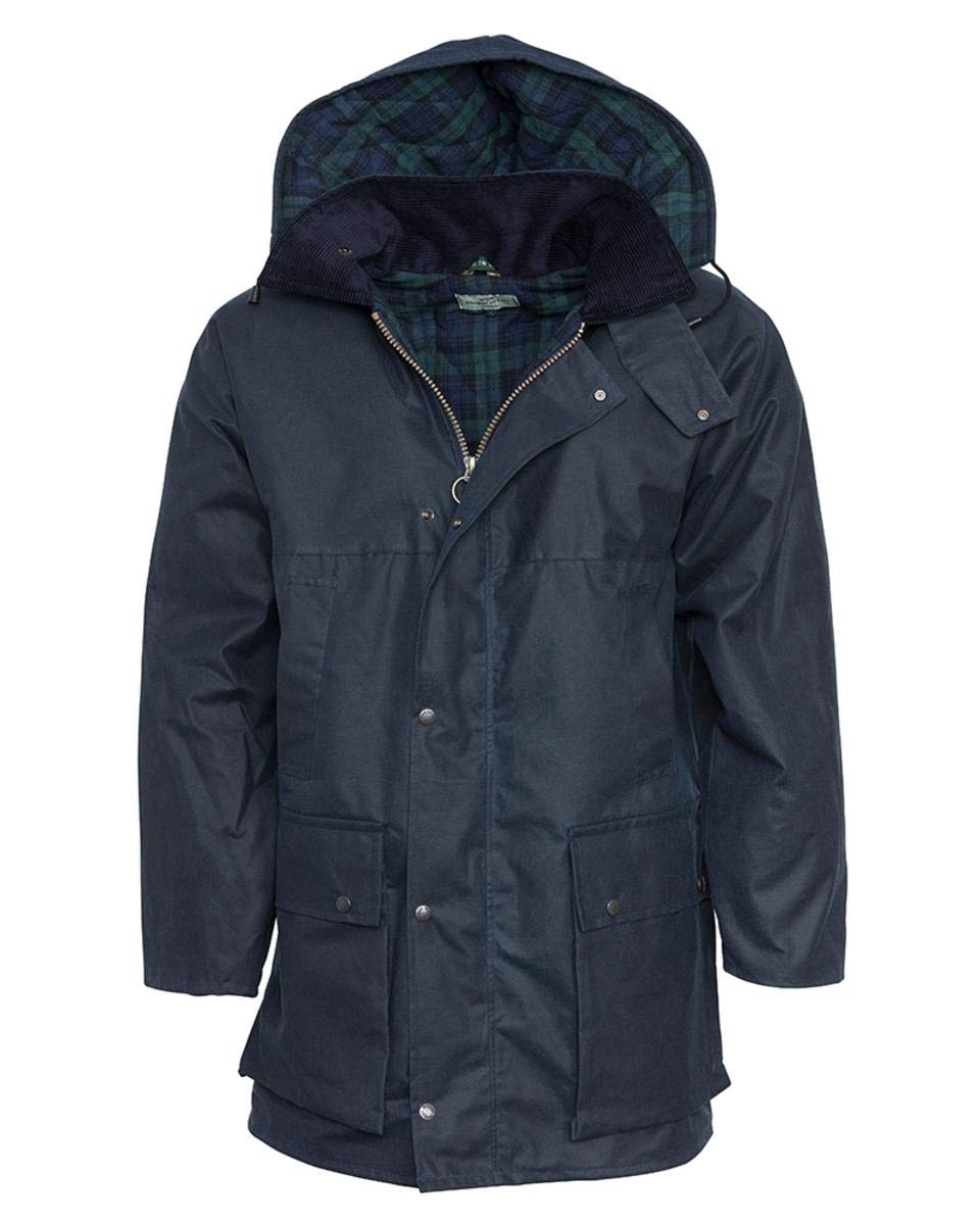 Hoggs of Fife Men's Waxed Jacket with Padding - Brown Waterproof Outdoor Coat for Hunting, Hiking & Casual Wear (57988)