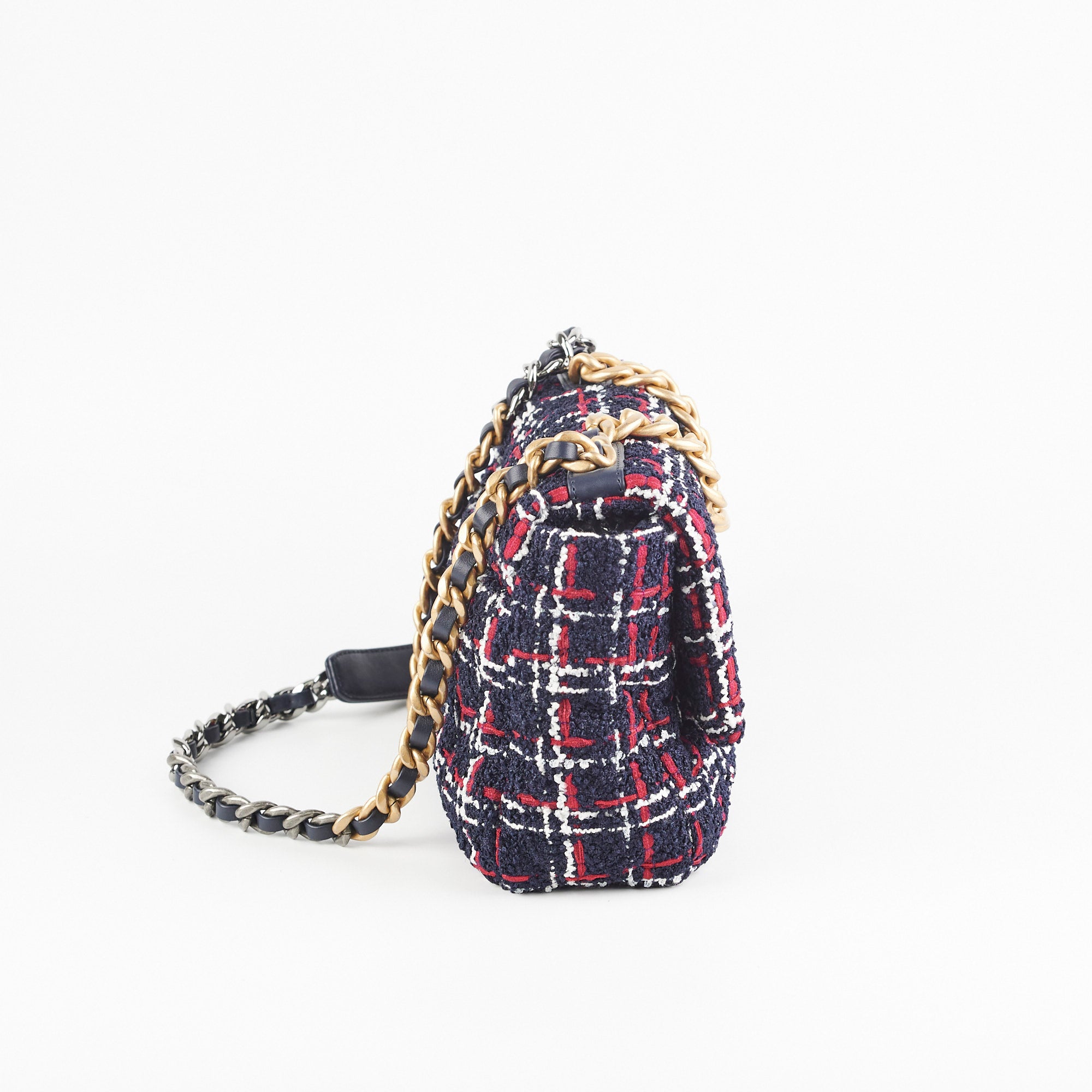 Chanel 19 Small Navy Tweed Shoulder Bag - Luxury Designer Handbag for Women, Perfect for Work, Parties & Everyday Use