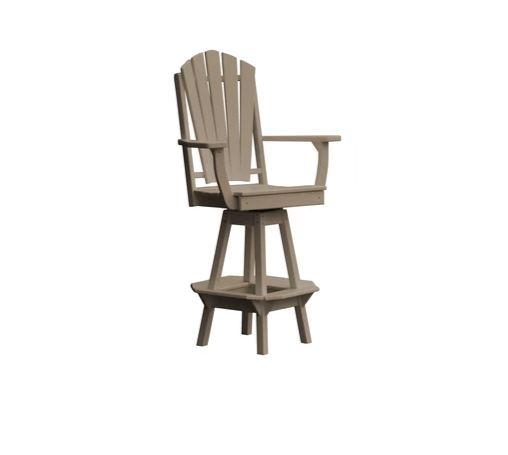 A & L Furniture Adirondack Swivel Bar Chair with Arms - Outdoor Patio, Poolside & Garden Seating for Relaxing & Entertaining