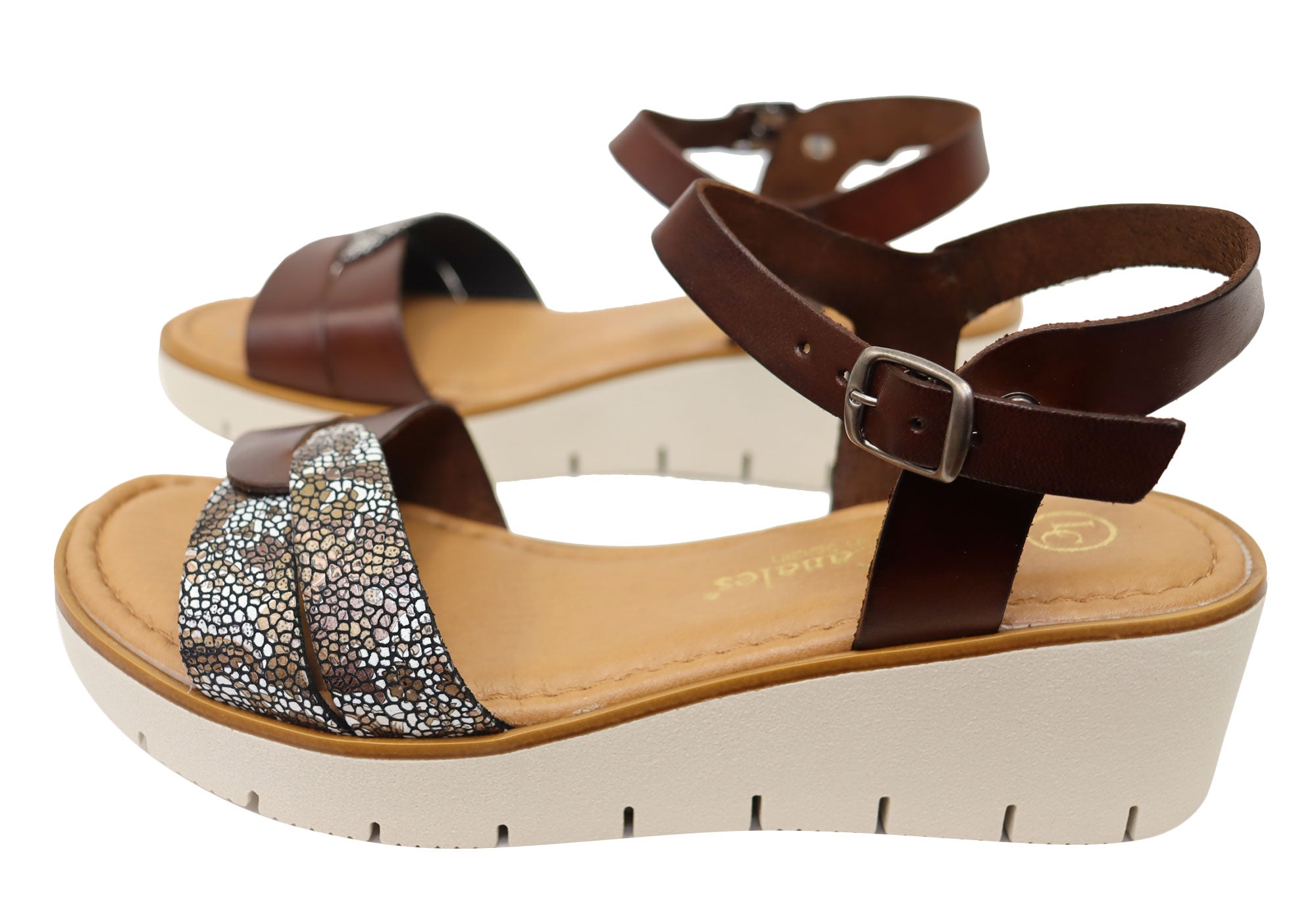 Ellie Women's Comfortable Leather Sandals - Handmade in Spain - Perfect for Summer, Beach & Casual Outings