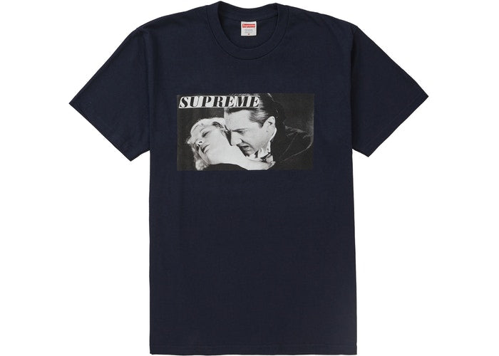 Supreme Bela Lugosi T-Shirt - Navy Blue Cotton Vintage Graphic Tee for Men - Perfect for Casual Wear, Street Style, and Collectors