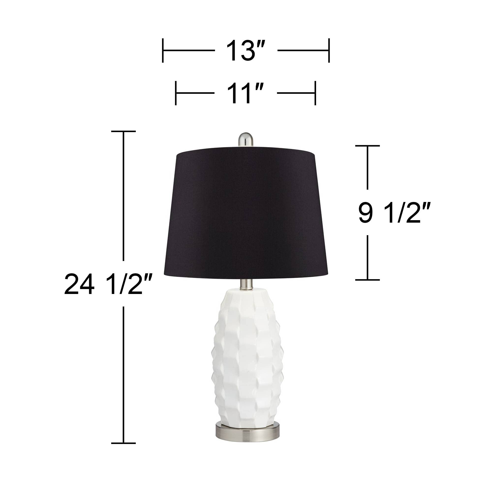 360 Lighting Scalloped Modern Coastal Table Lamps Set of 2 - 24.5