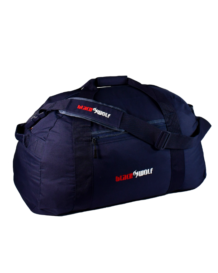 Black Wolf DufflePack 50 - Packable Travel Duffle Bag in Eclipse Navy - Perfect for Gym, Weekend Trips & Outdoor Adventures
