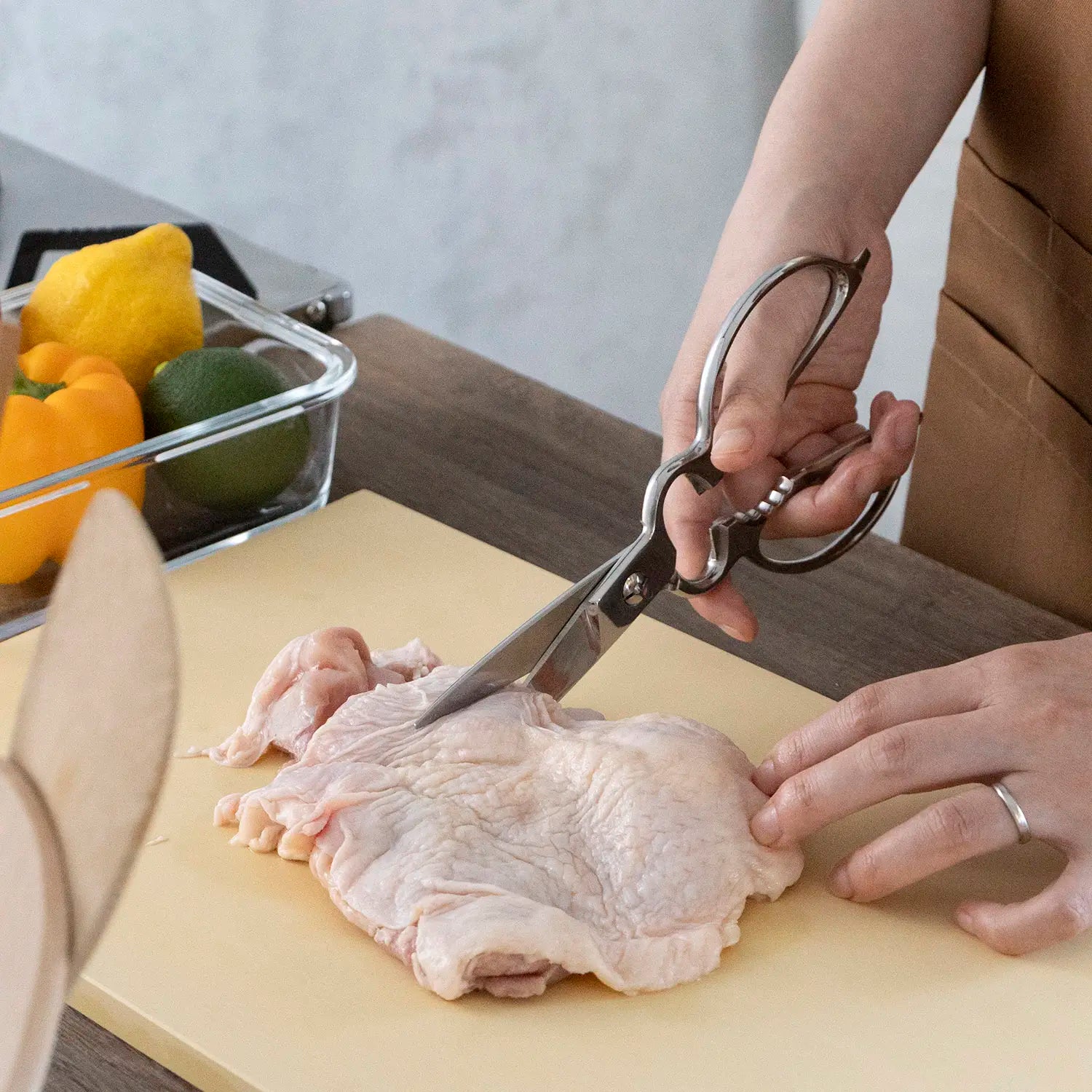 Houei High Carbon Stainless Steel Kitchen Scissors - Heavy Duty Cooking Shears for Cutting Meat, Poultry, Herbs - Dishwasher Safe Multipurpose Scissors for Food Prep, Crafting & Household Use