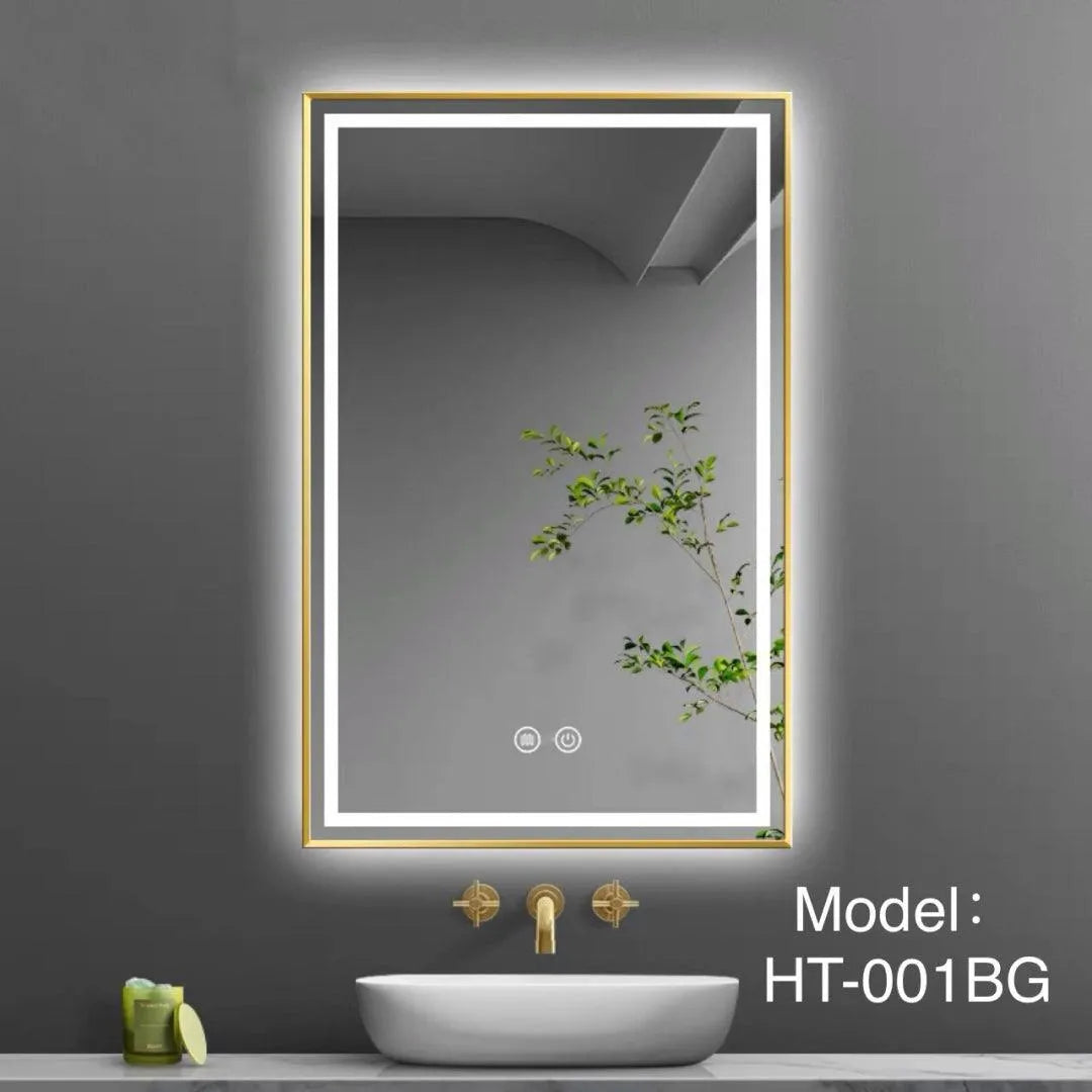 Premium LED Vanity Mirror with Adjustable Brightness - HT001 BG for Makeup, Skincare & Grooming at Home or Salon