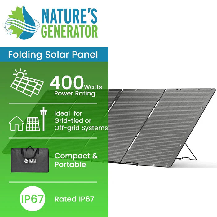 400W Portable Folding Solar Panel Kit - Nature's Generator for Camping, RV & Emergency Power | Waterproof & Lightweight Solar Charger for Outdoor Adventures