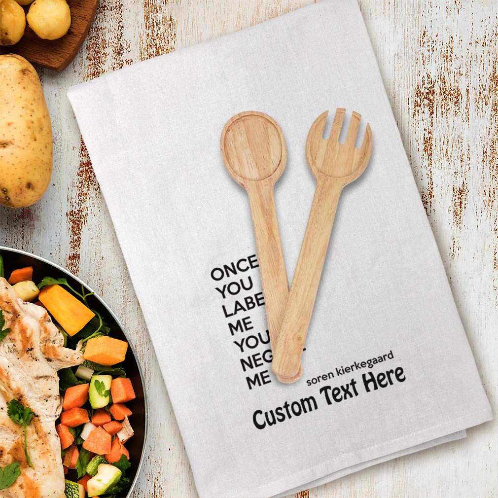 Custom Printed Kitchen Towels with Inspirational Quotes - Personalized Dish Towels for Cleaning & Decor - Motivational Soren Kierkegaard Design - Perfect for Home, Kitchen & Gift Giving