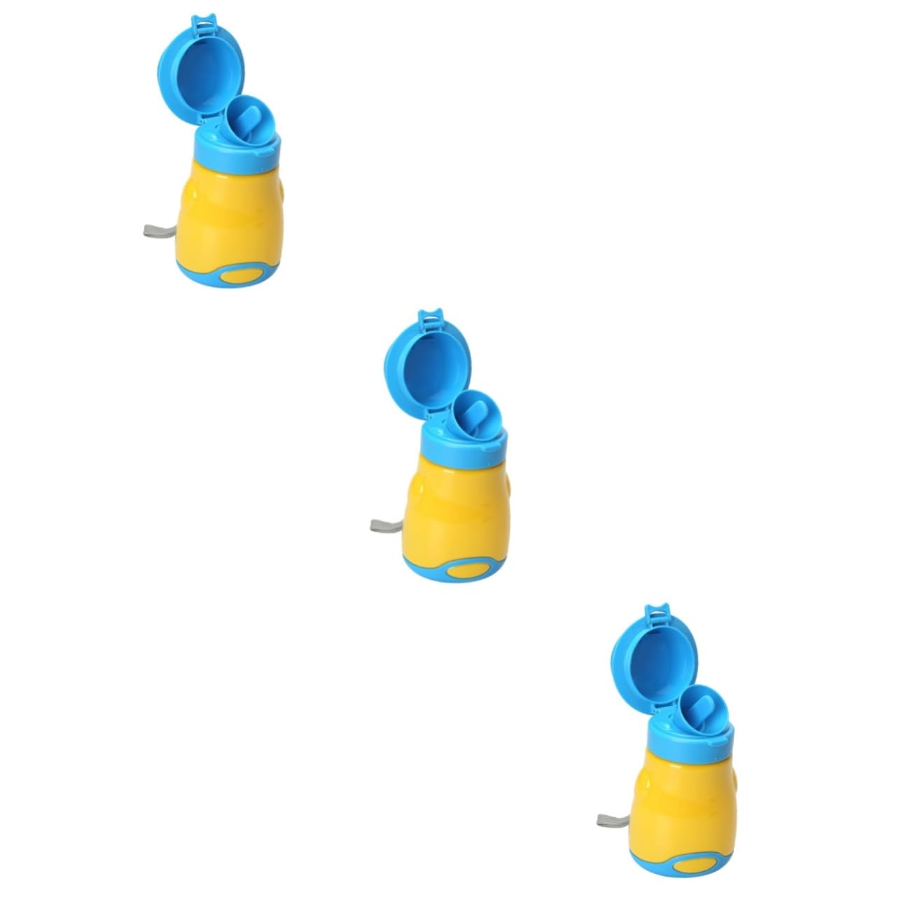 UPKOCH 3-Pack Portable Urinal Bottle for Kids - Emergency Car Toilet Travel Potty with Leak-Proof Lid (Yellow) - Ideal for Road Trips, Camping & Long Drives