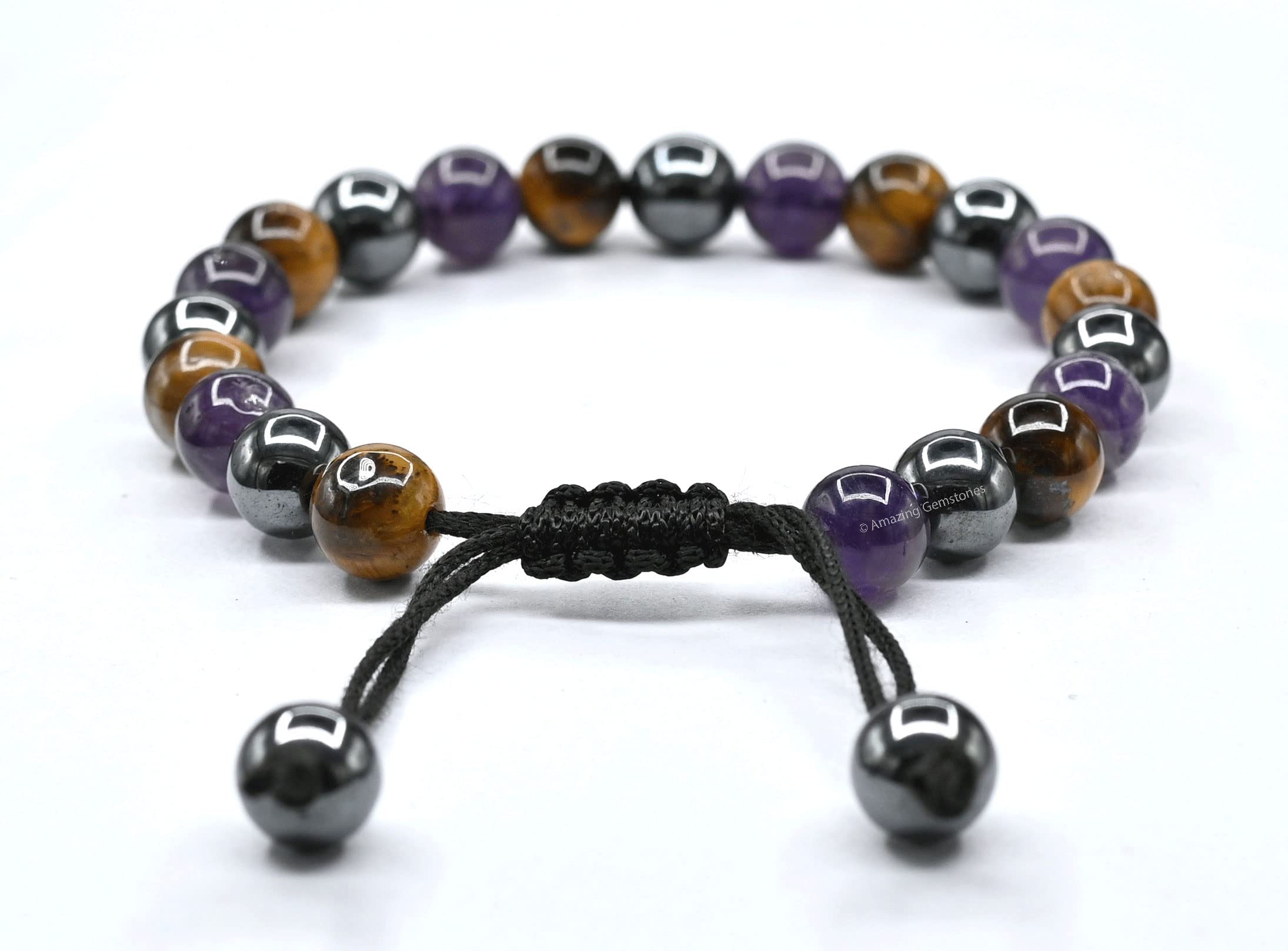 Stop Smoking & Vaping Aid Bracelet - Hematite, Tiger Eye, Amethyst Healing Bracelet Set for Men & Women - Anxiety Relief, Stress Reduction, Calming Gifts - Adjustable Beaded Pulseras - Perfect for Meditation, Yoga & Daily Wear