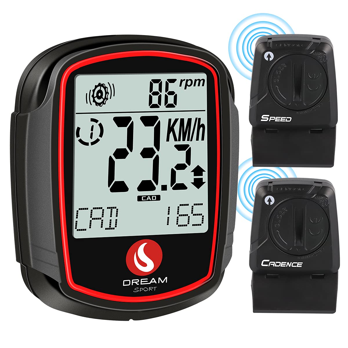 Wireless Bike Computer with Speed & Cadence Sensor - Cycling GPS Speedometer, Odometer with Backlight, Calorie Counter & Temperature Display | Perfect for Road Biking, Mountain Cycling & Indoor Training