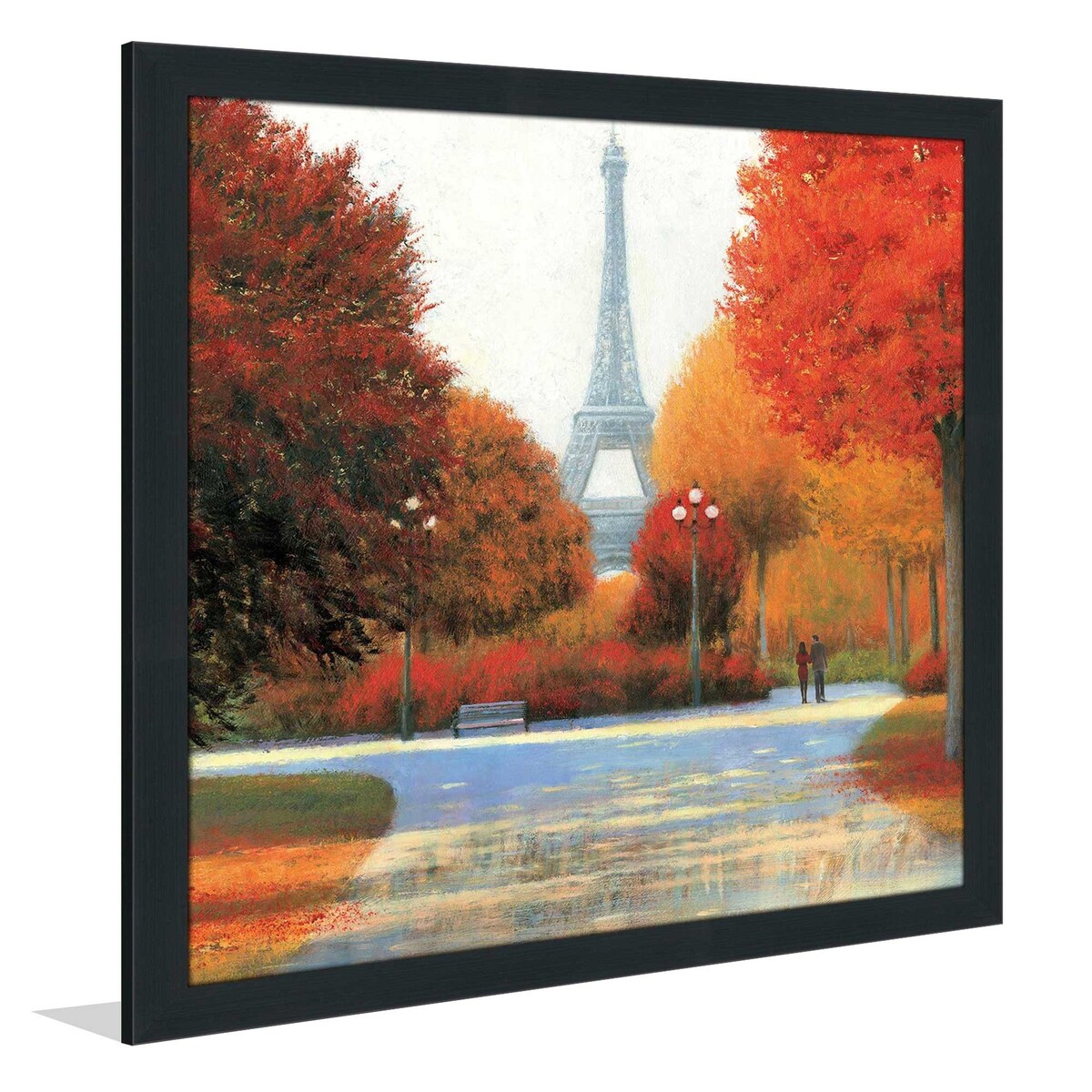 Autumn in Paris Couple Print Acrylic Wall Art - Romantic Home Decor for Living Room, Bedroom & Office